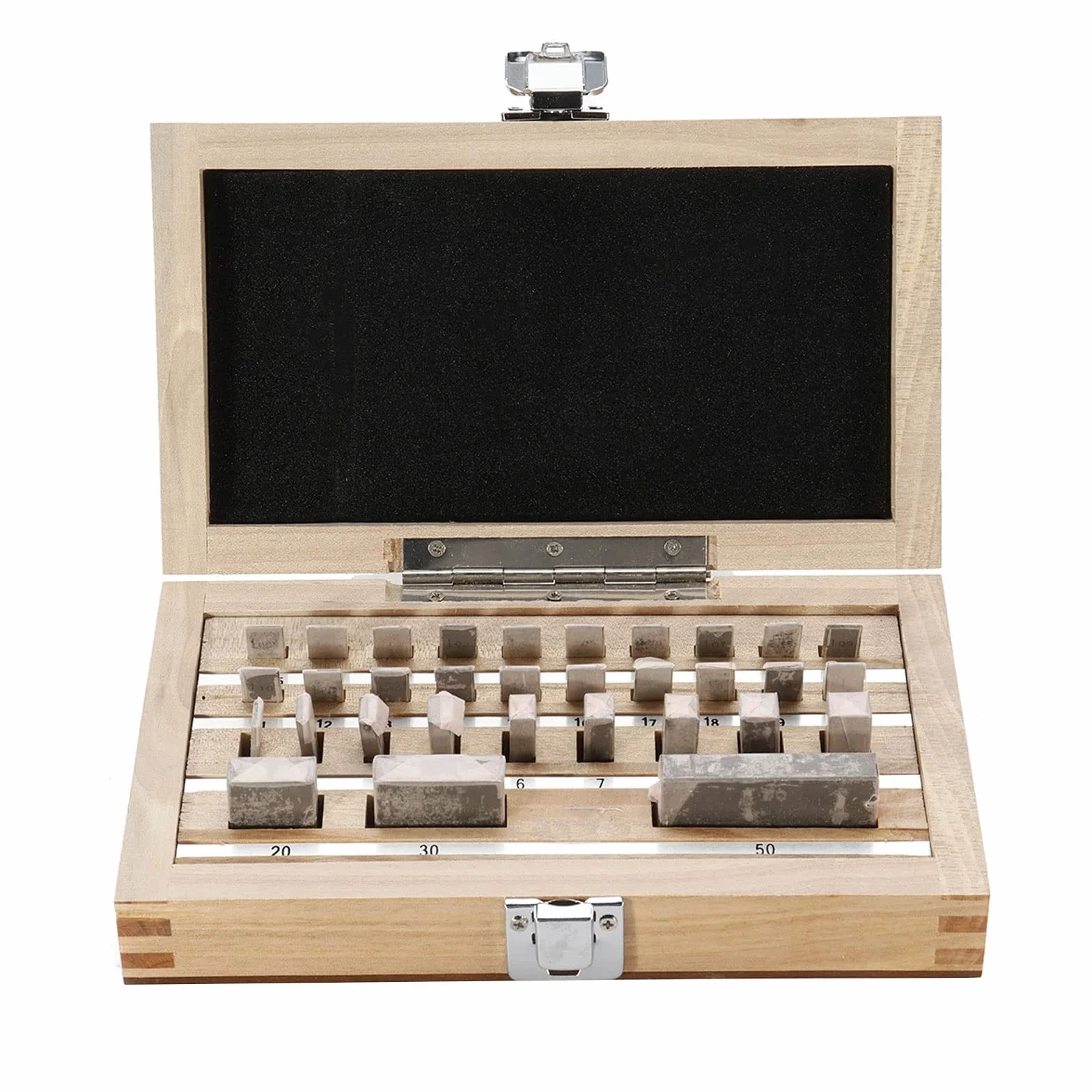 32pcs Metric Gage Block, Alta Precisione Acciaio Calibro Misura Blocco Set, Tornio Calibro Grado 0 Misura 1.005-50mm
