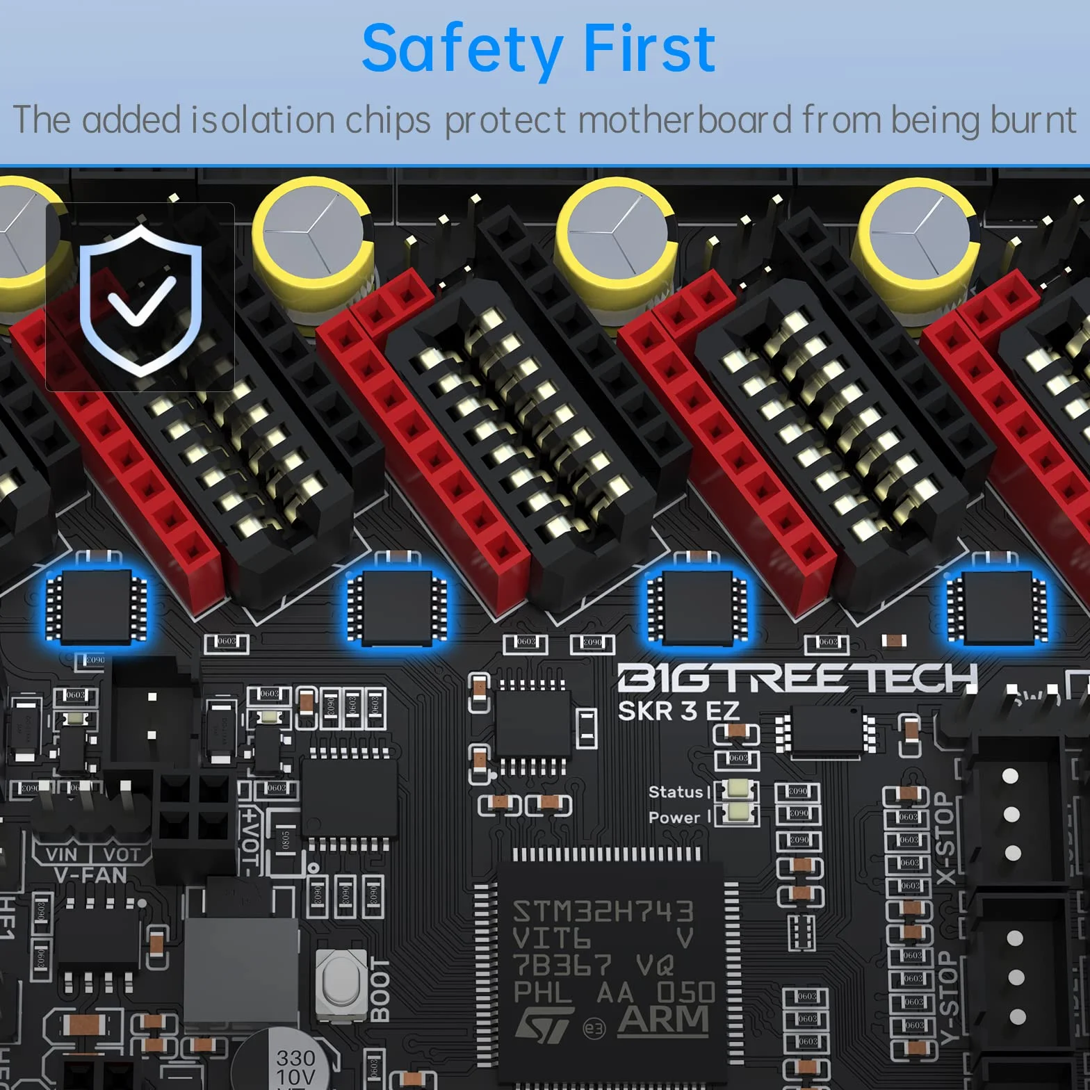 BIGTREETECH SKR 3 EZ Scheda Madre Silenziosa 48V Supporto Stampa ad Alta Velocità Marlin e Firmware Klipper Compatibile con EZ2209 EZ5160 TMC5160 TMC2209 Driver per Scheda di Controllo Stampante 3D