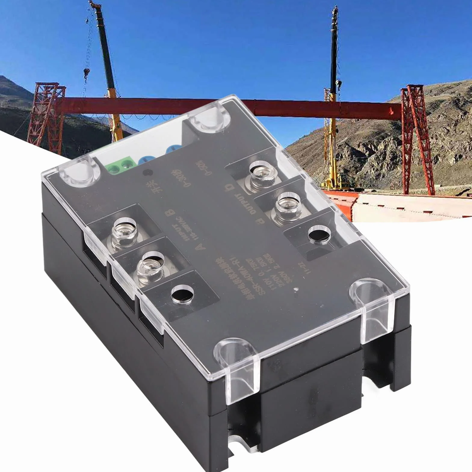 SSR-40WA-R Regolatore Elettrico Soft Start Monofase Bifas, 1,5 Kw Scheda Di Avviamento Modulo Ottico Con Fondo in Alluminio Module Controllore Starter Industriale Accessorio Controllo Motore Bifase