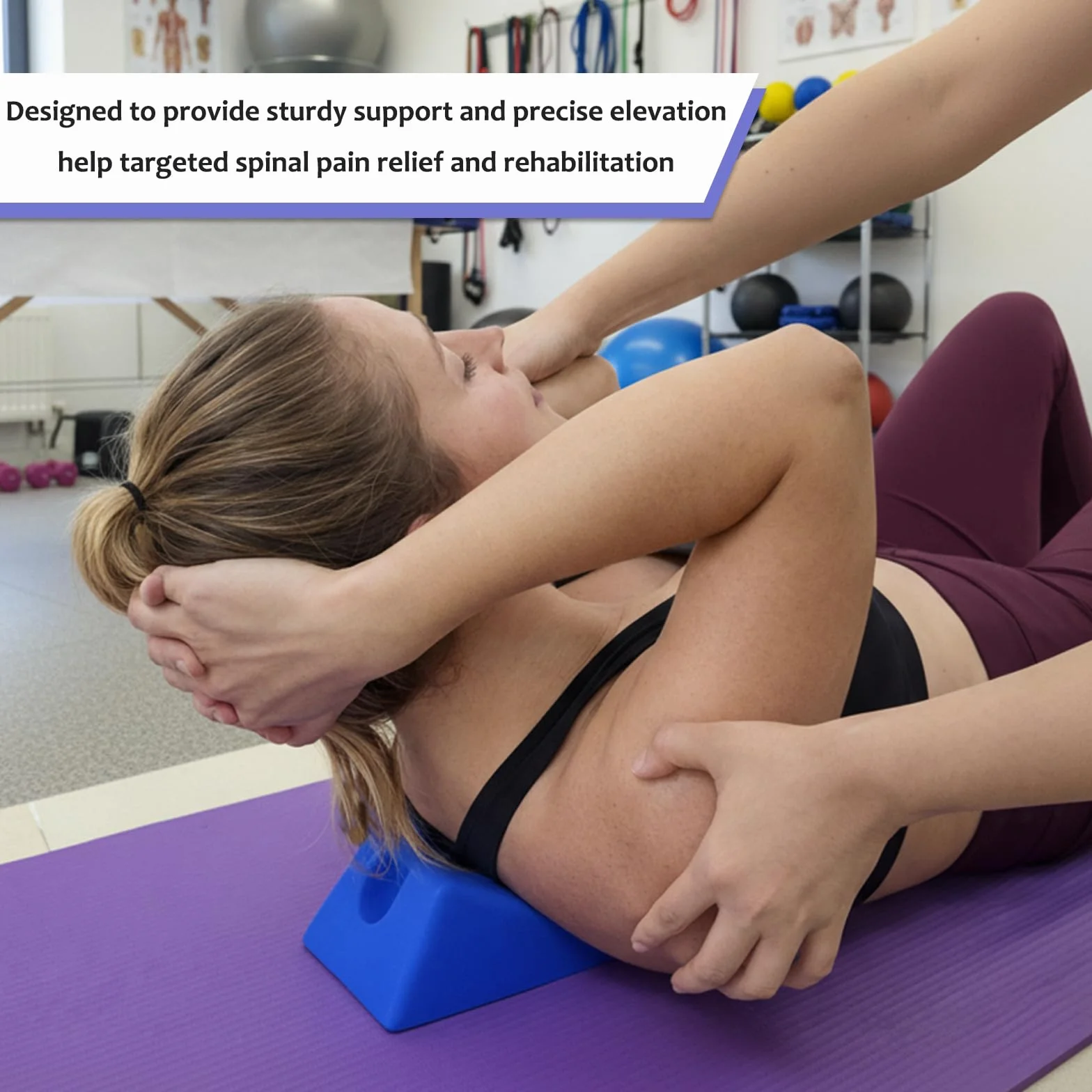 EDWERD Concept Wedge - Cuneo triangolare per mobilizzazione delle estremità, per alleviare il dolore spinale, strumento di riabilitazione, 1 pezzo (blu)