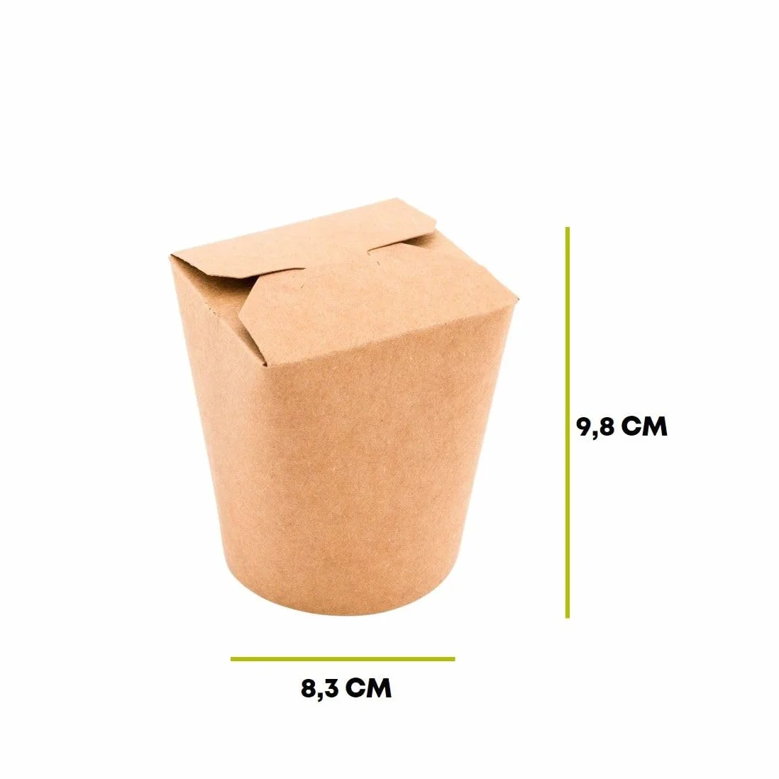 Bio Noodle Box Scatole da Asporto 480ml – 50 Pezzi Kraft Cartone con Coperchio Pieghevole