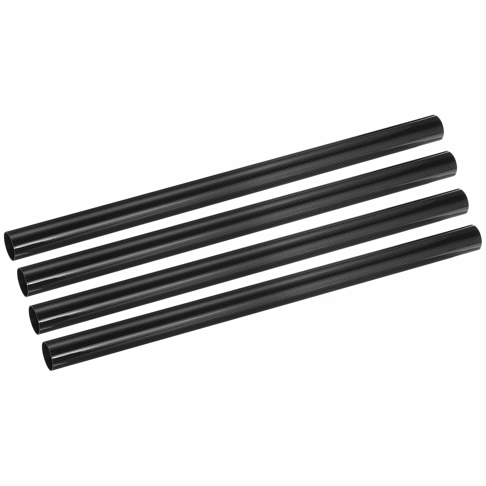 QUARKZMAN 4Pezzi Tubi in fibre di Carbonio 28 x 30 x 500mm Tessuto Piatto Superficie brillante Asta 3K Avvolta Rotonda in fibre di Carbonio per Aerei RC Quadricotteri Multicotteri