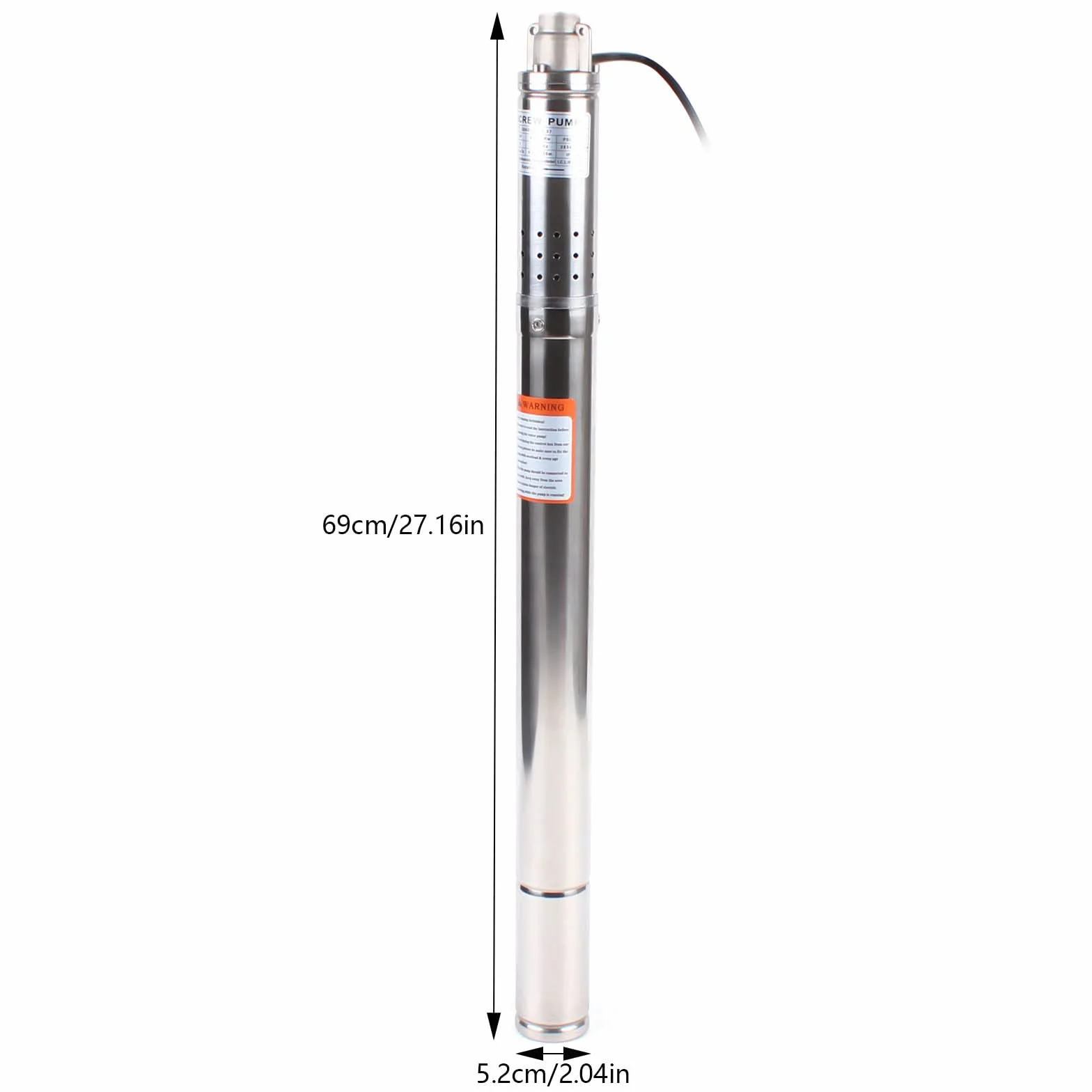 Pompa per pozzo profondo 2 pollici Pompa per fontana Max. portata 1000 l/h, 350W Pompa sommersa Max. altezza di sollevamento 55 m Pompa sommersa con cavo da 15 m Pompa in acciaio inossidabile
