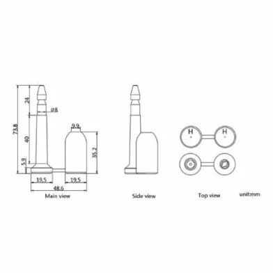 SIGILLI DI SICUREZZA A CHIODO PER CONTAINER ISO/PAS 17712 CON NUMERO SERIALE (100)