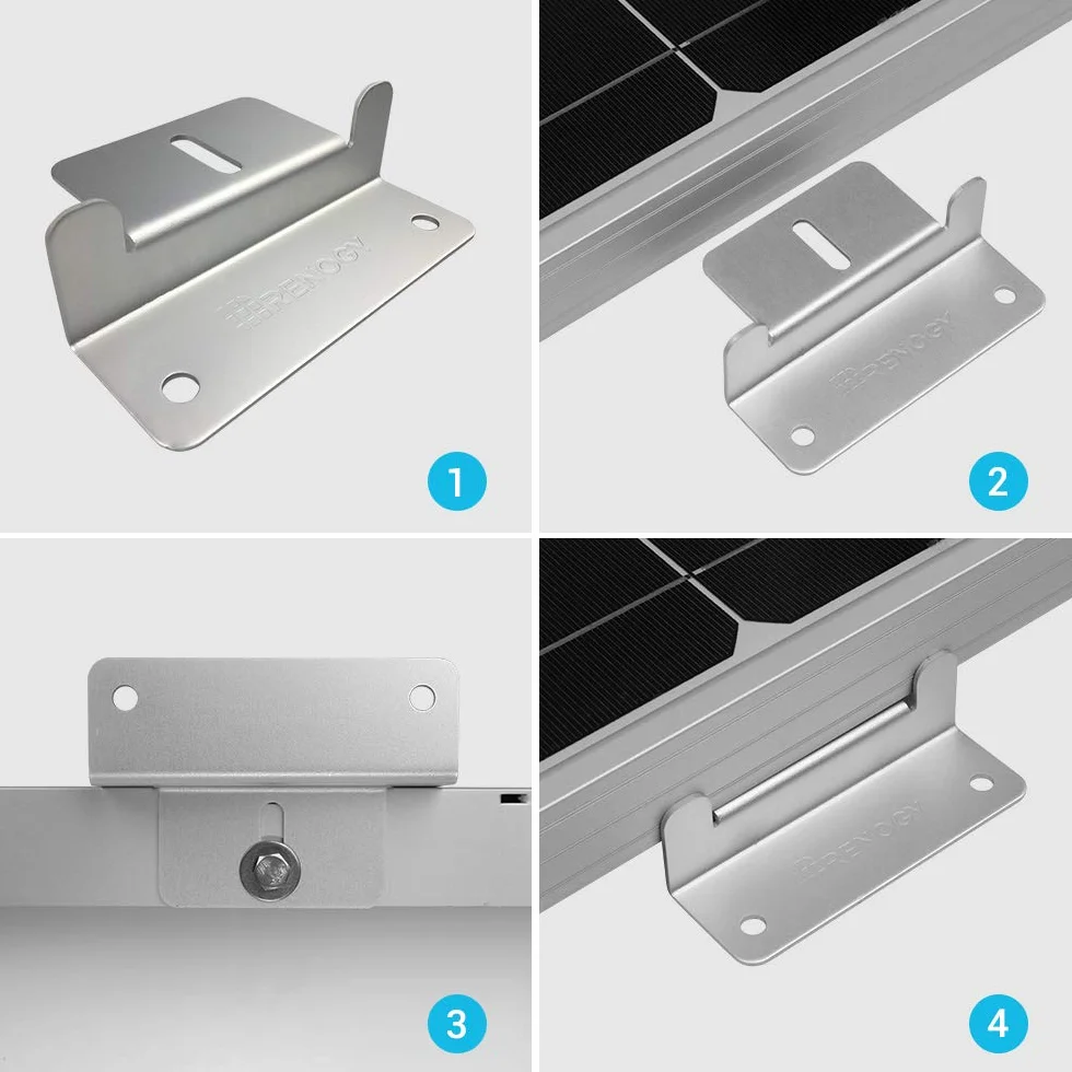 Renogy Set di Alluminio Staffe di Montaggio a z per Pannello Solare