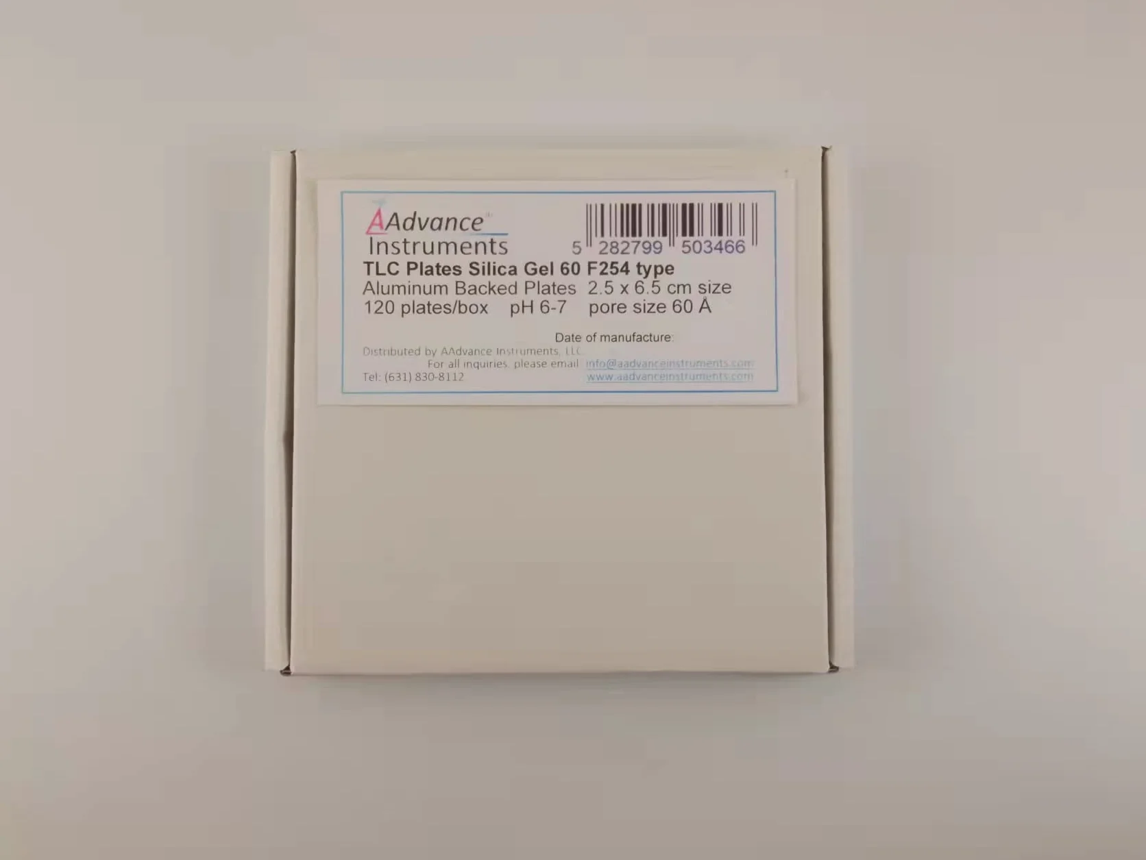 TLC - Piastre in gel di silice con retro in alluminio 60 F254, 2,5 cm x 6,5 cm, misura pre-tagliata AAdvance Instruments (1 x 6,5 cm, 120)