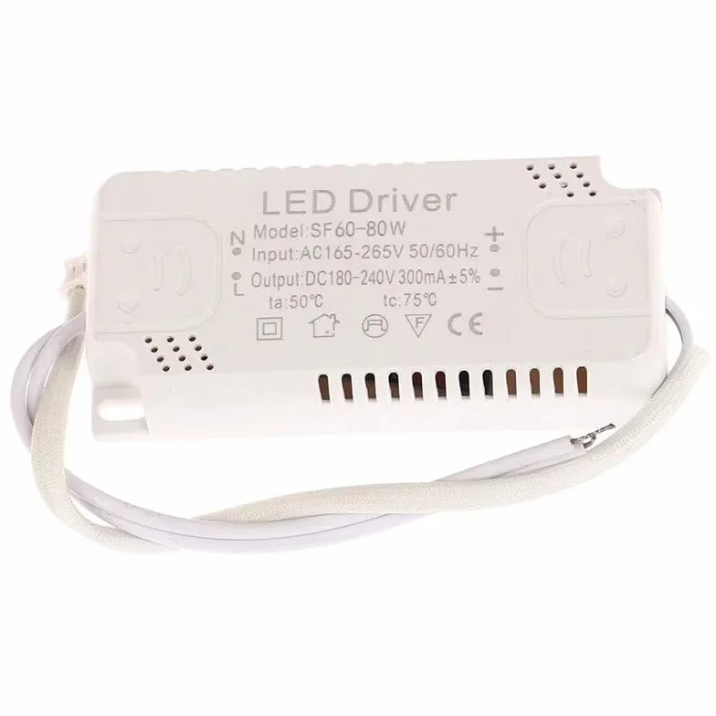 1 x Driver a LED, 300 mA su scheda, 60–80 W, alimentatore a LED, illuminazione per luce LED del conducente