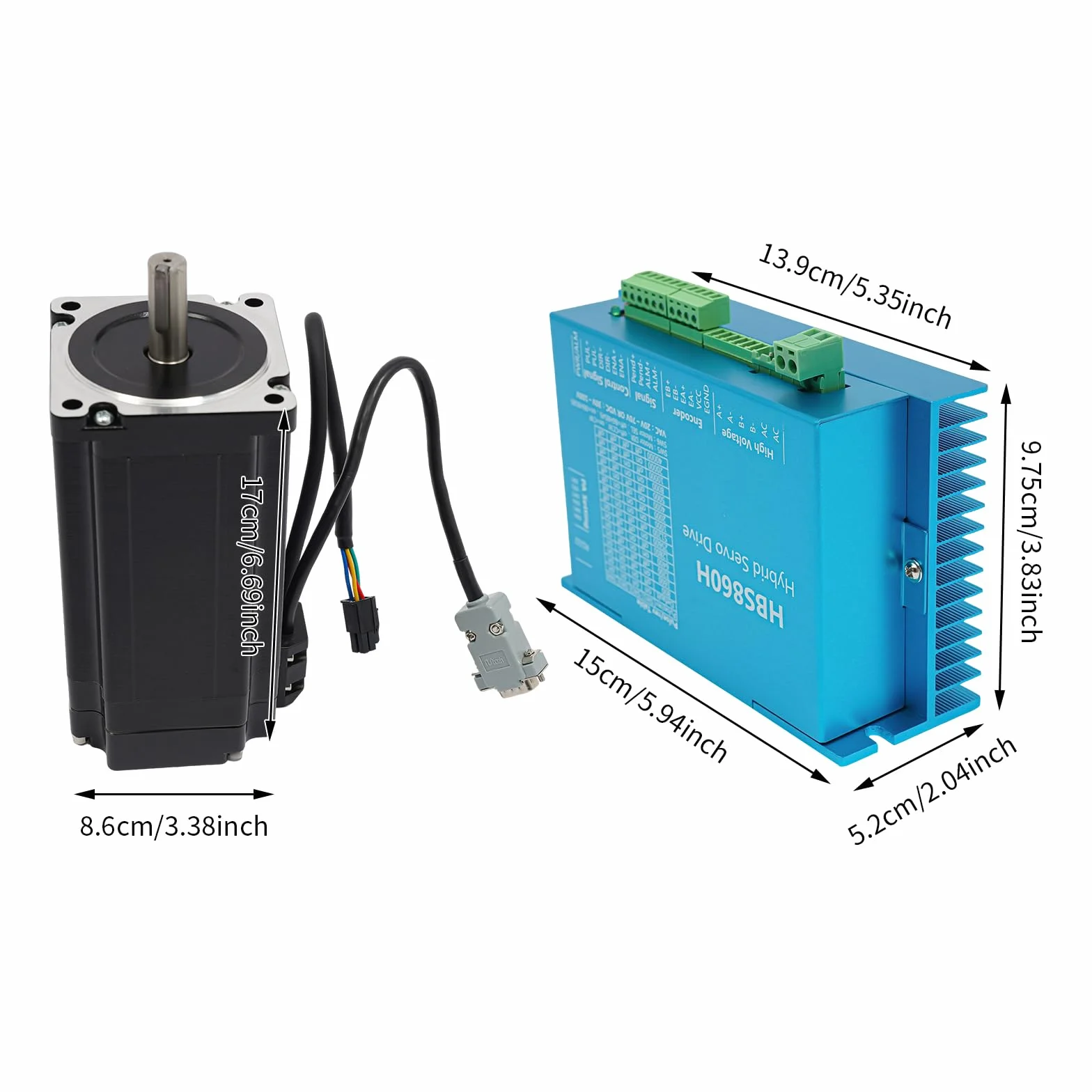 Kit motore passo-passo Nema 12 Motor HBS860H Stepper Motor Driver Closed Loop Stepper Motor Driver con driver e cavo per stampante 3D per macchina per incidere CNC