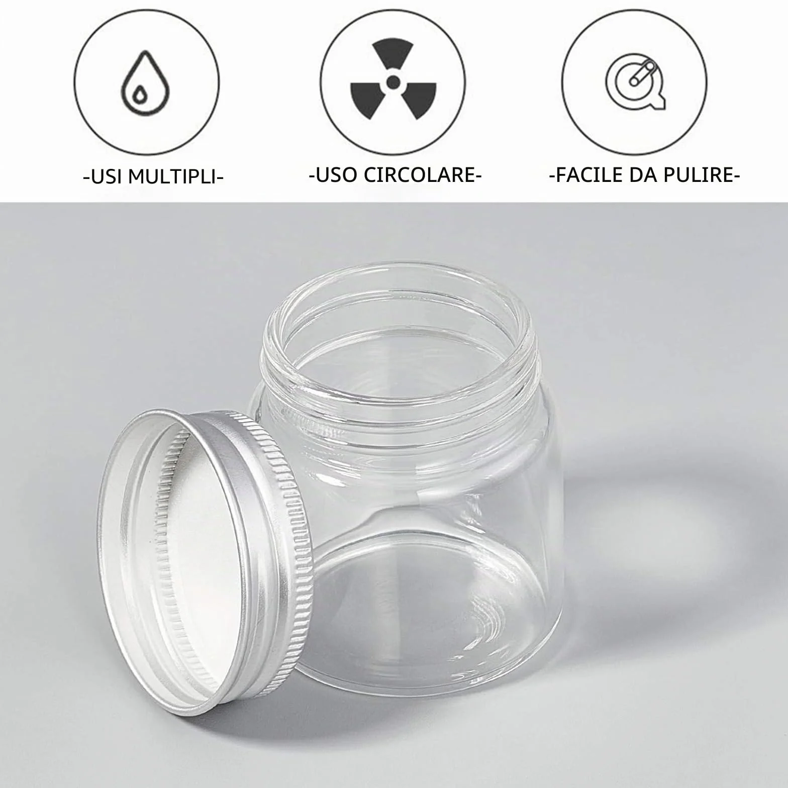 Bottiglie di Vetro 15ml con Tappo in Alluminio per Campioni, Spezie e Feste