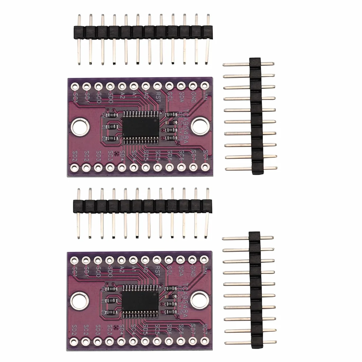 TCA9548A I2C IIC Modulo scheda breakout multiplexer Scheda di sviluppo espansione 8 canali Scheda di espansione per Arduino (2 pezzi)