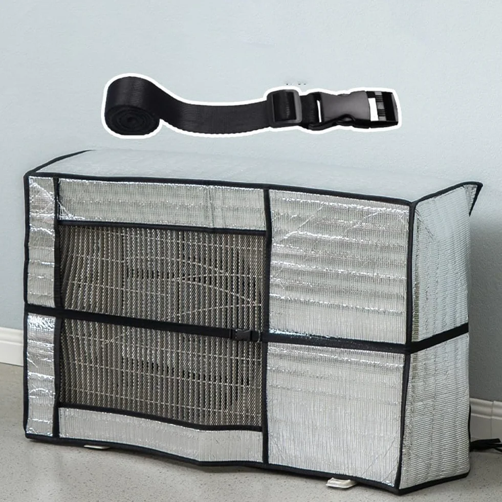 Copertura in alluminio antipolvere e impermeabile per condizionatori d'aria portatili, design a rete per proteggere da foglie, neve e luce solare (80 x 30 x 57 cm)
