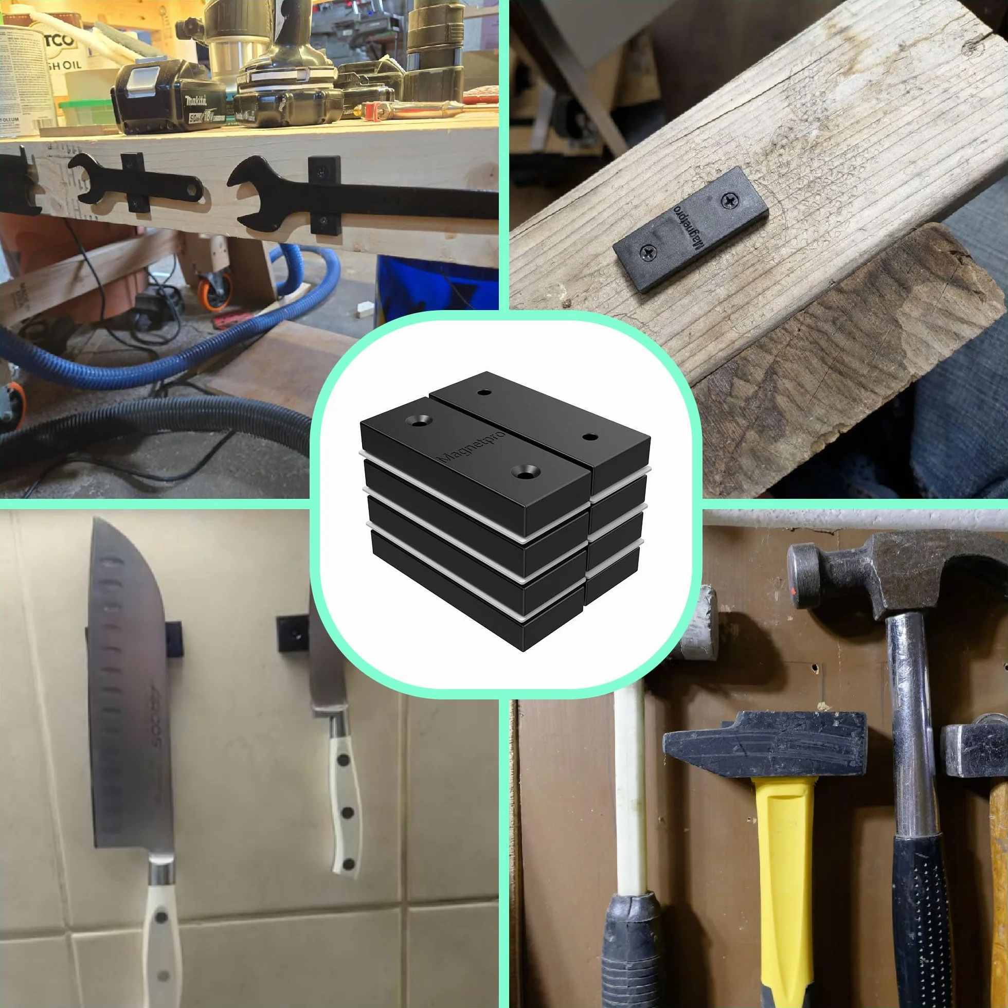 Magnetpro Magneti Rettangolari Rivestiti in PP 9,1 kg 5,1 x 1,9 x 0,8 cm Antiruggine Impermeabile