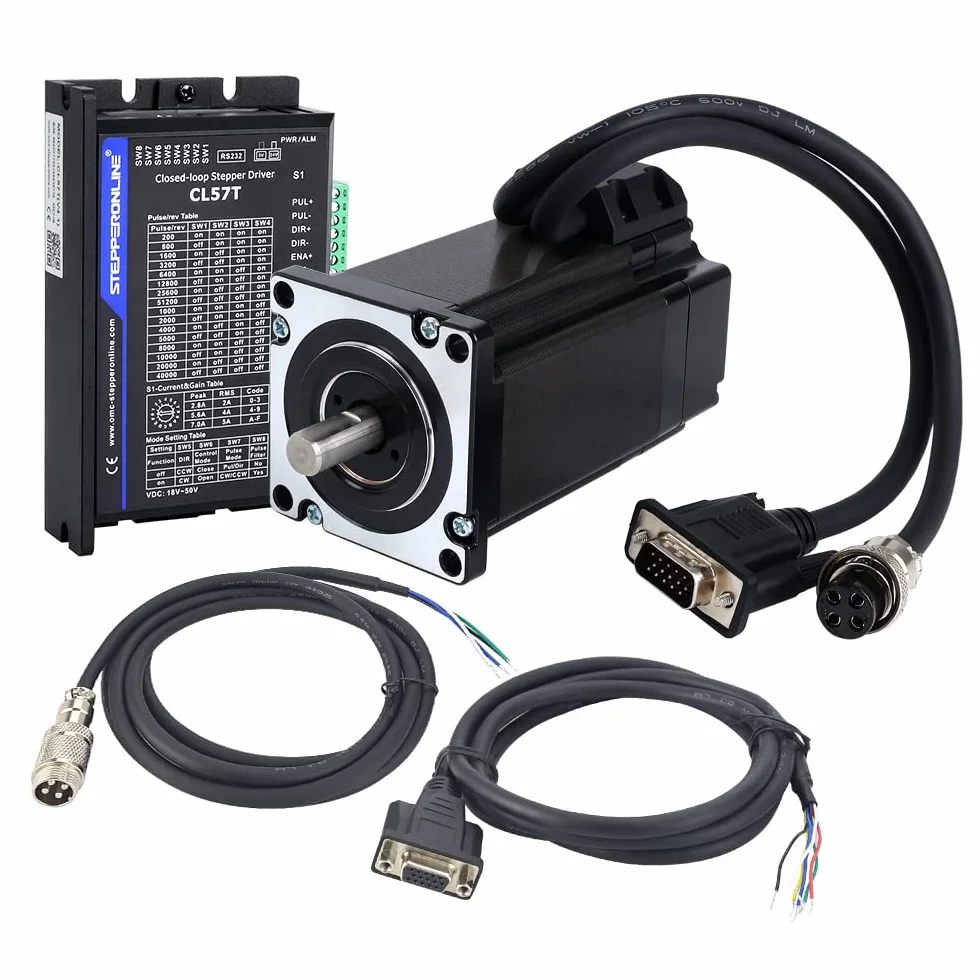 STEPPERONLINE 1 asse closed loop motore passo-passo kit 3,0 Nm 1000PPR Nema 24 motore stepper & motore passo-passo driver CL57T-V41 0-8,0A 24-48VDC per macchina per incisione CNC