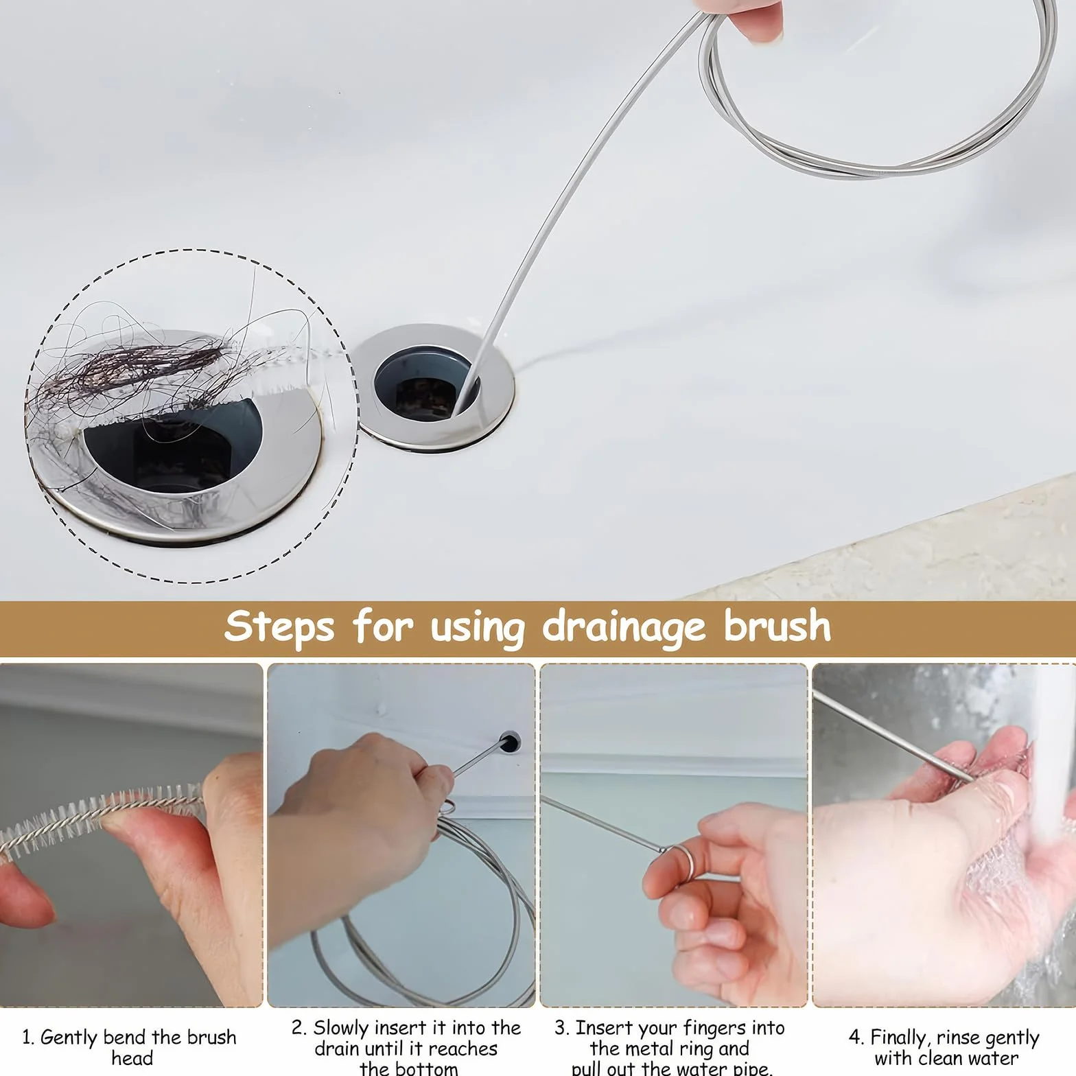 8 Pz Stura Lavandini e Scarichi, Sonda Sturatubi, Sturalavandini Disgorgante Lavandino Stura Lavandino Strumento Professionale, Molla Sturatubi, Stura Tubi di Scarico per Pulizia Bagno Vasca Doccia