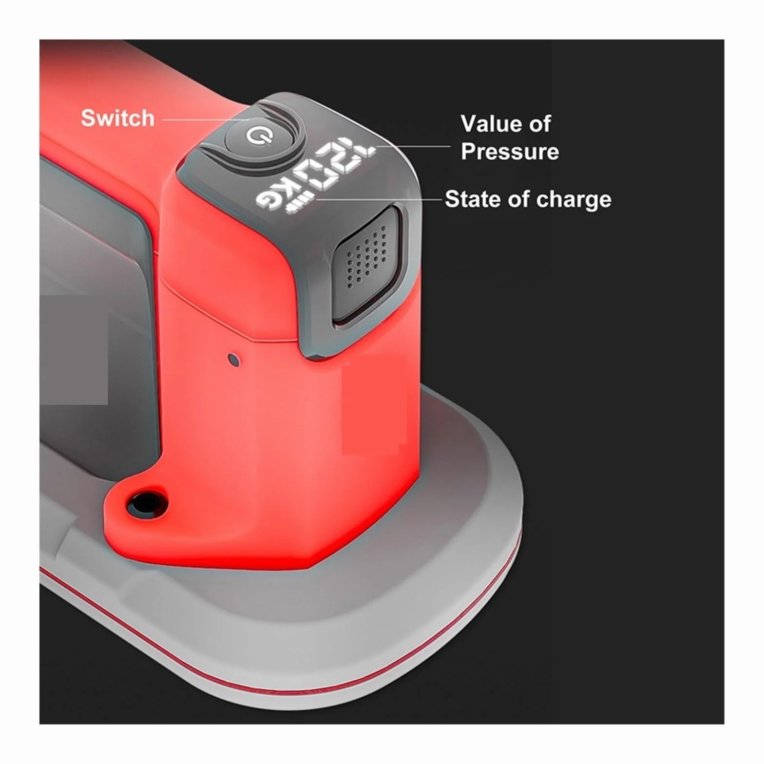 Ventose, Mini Ventosa Elettrica Da 120 Kg Con Intelligente A LED, Di Sollevamento A Vuoto For Piastrelle Granito, Vetro, Strisce Strette, Materiali 24x9 Cm per il sollevamento del vetro(A Style 120kg)