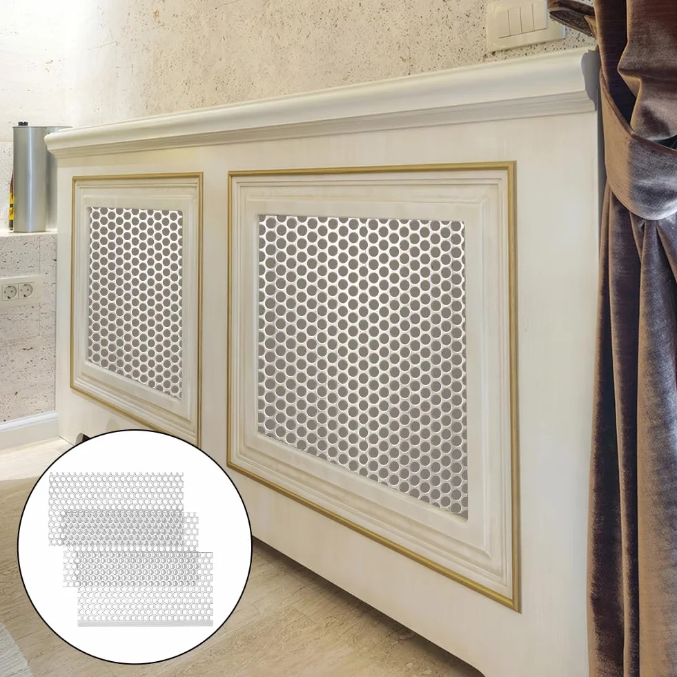NBEADS 3 pz Lamiera Forata, Lamiera Espansa A Maglie Sfalsate con Fori Da 6mm Lamiera Preforata In Acciaio Inossidabile per Ventilazione e Filtrazione Dei Fumi, 20x10cm, Spessore 1.5mm