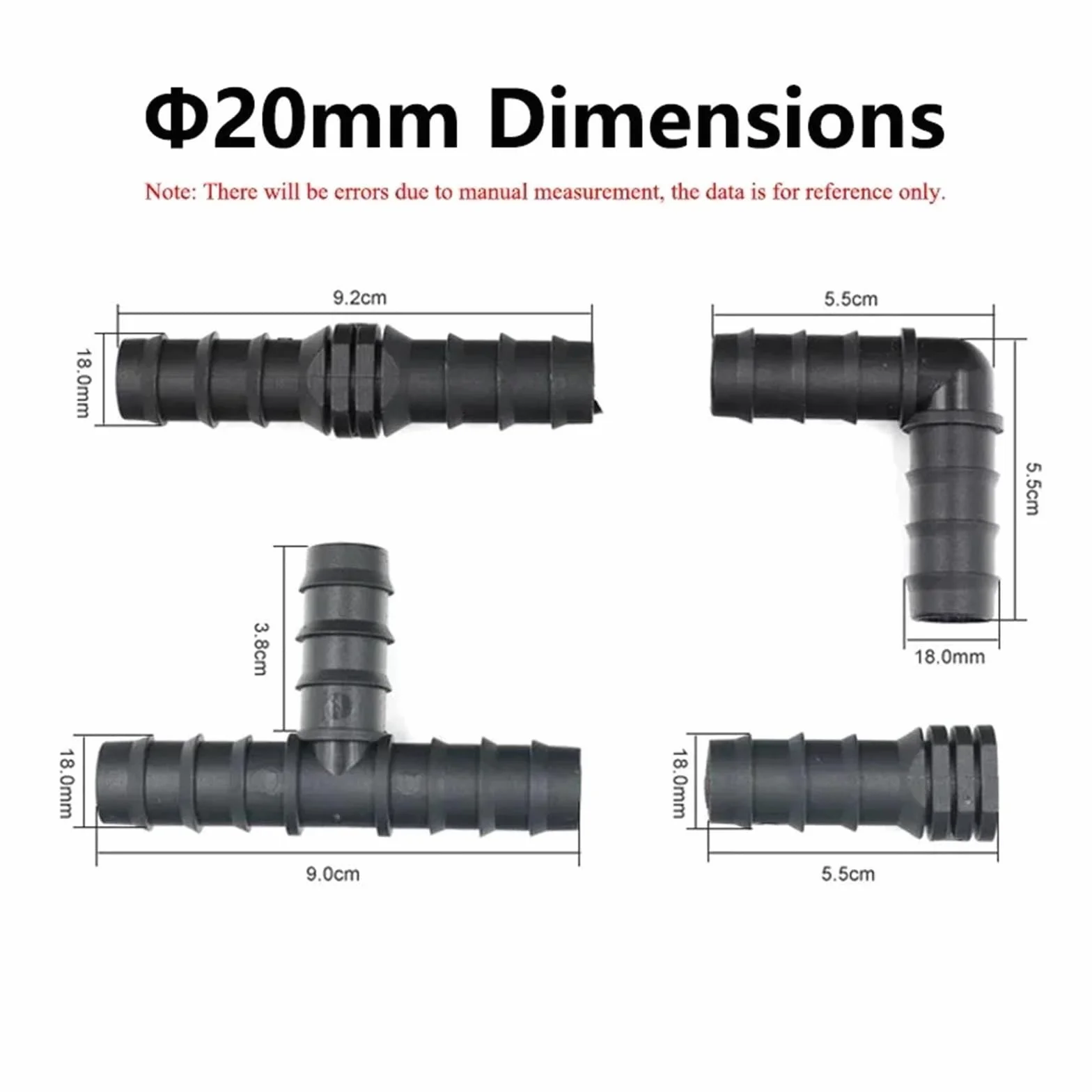 2~50 pz Pagoda Acqua Connettore di Plastica 16/20/25mm PE Tubo Raccordo for Giardino Micro irrigazione a goccia Accessorio(Straight 25mm,30 pieces)