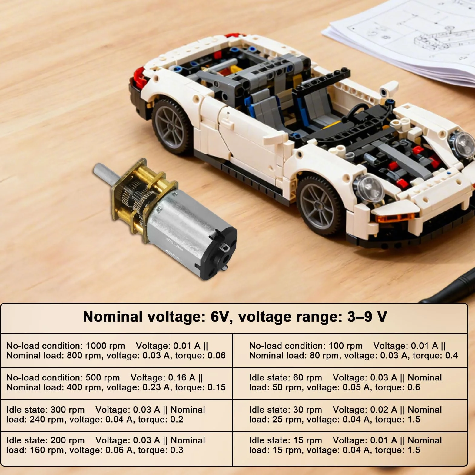 Riduttore Elettrico DC 6V ad Alta Coppia in Miniatura Motoriduttore per Giocattoli RC Fai-da-te