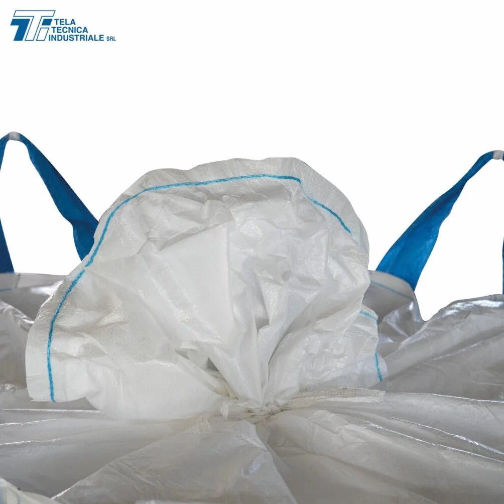 SACCONI BIG BAG OMOLOGATI tubolari per rifiuti pericolosi ADR 13H3/Y 90x90x120cm - etichetta R - 5 pz