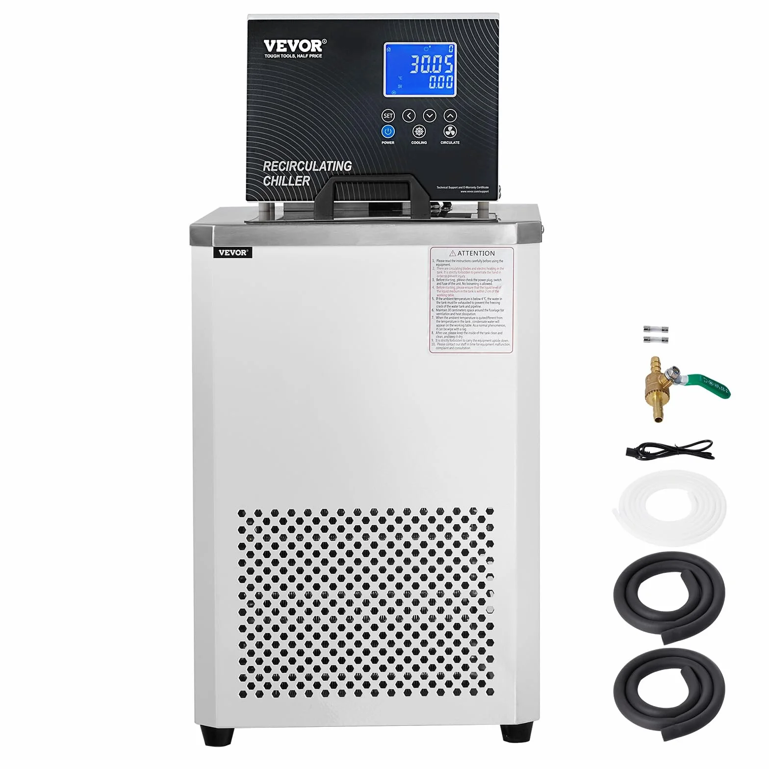 VEVOR Pompa di Circolazione/Raffreddamento da Laboratorio 6 L Raffreddatore a Bassa Temperatura, 900 W Schermo LCD Raffreddatore a Circolazione per Bagnomaria Realizzato in Acciaio Inossidabile 304