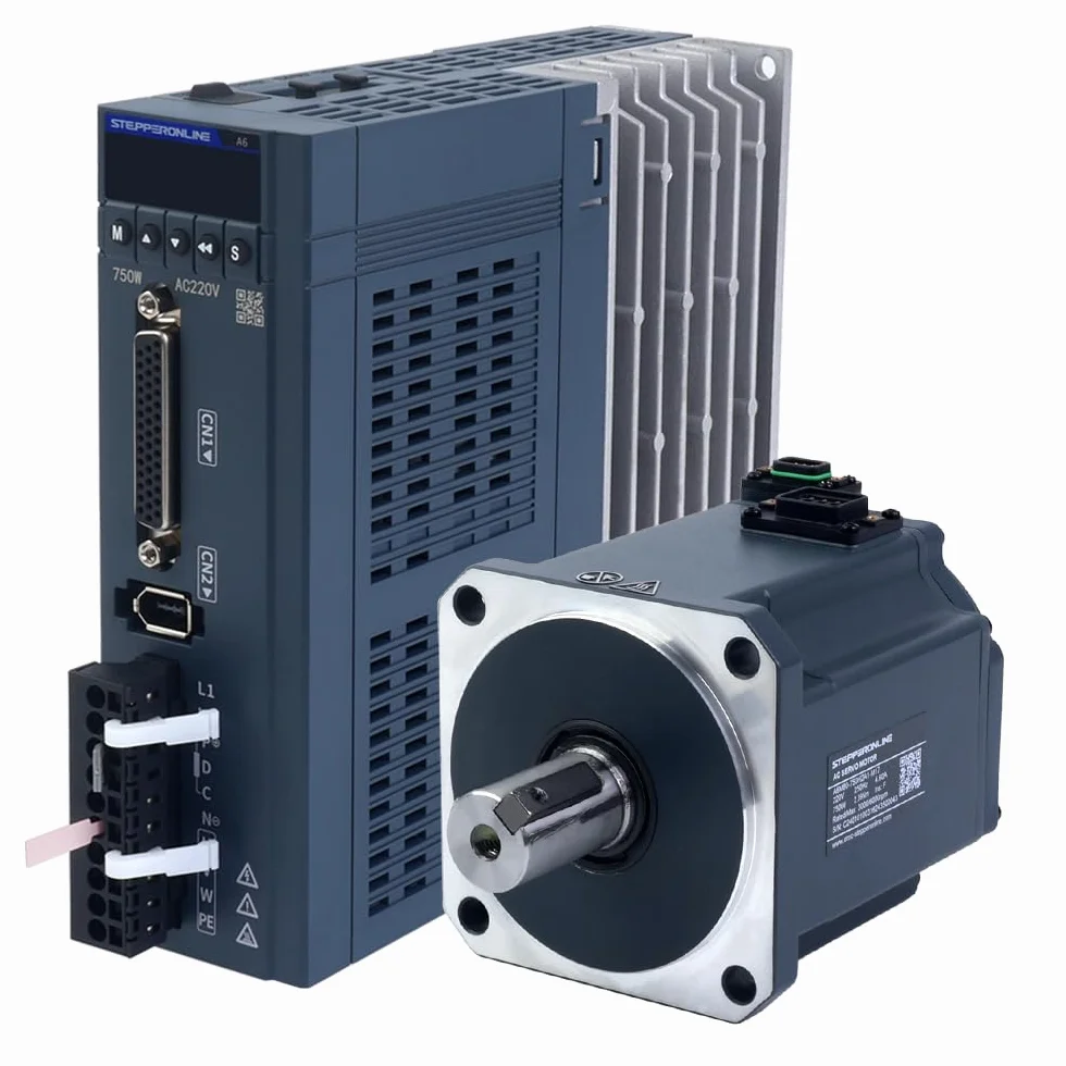 Kit servomotore da 750 W AC, RS485, 2,39 Nm, 17 bit, trasmettitore di valore assoluto IP67 | STEPPERONLINE, Serie A6, 750 W impulso/RS485/driver servomotore analogico AC, cavi da 3,0 m, 3000 giri/min