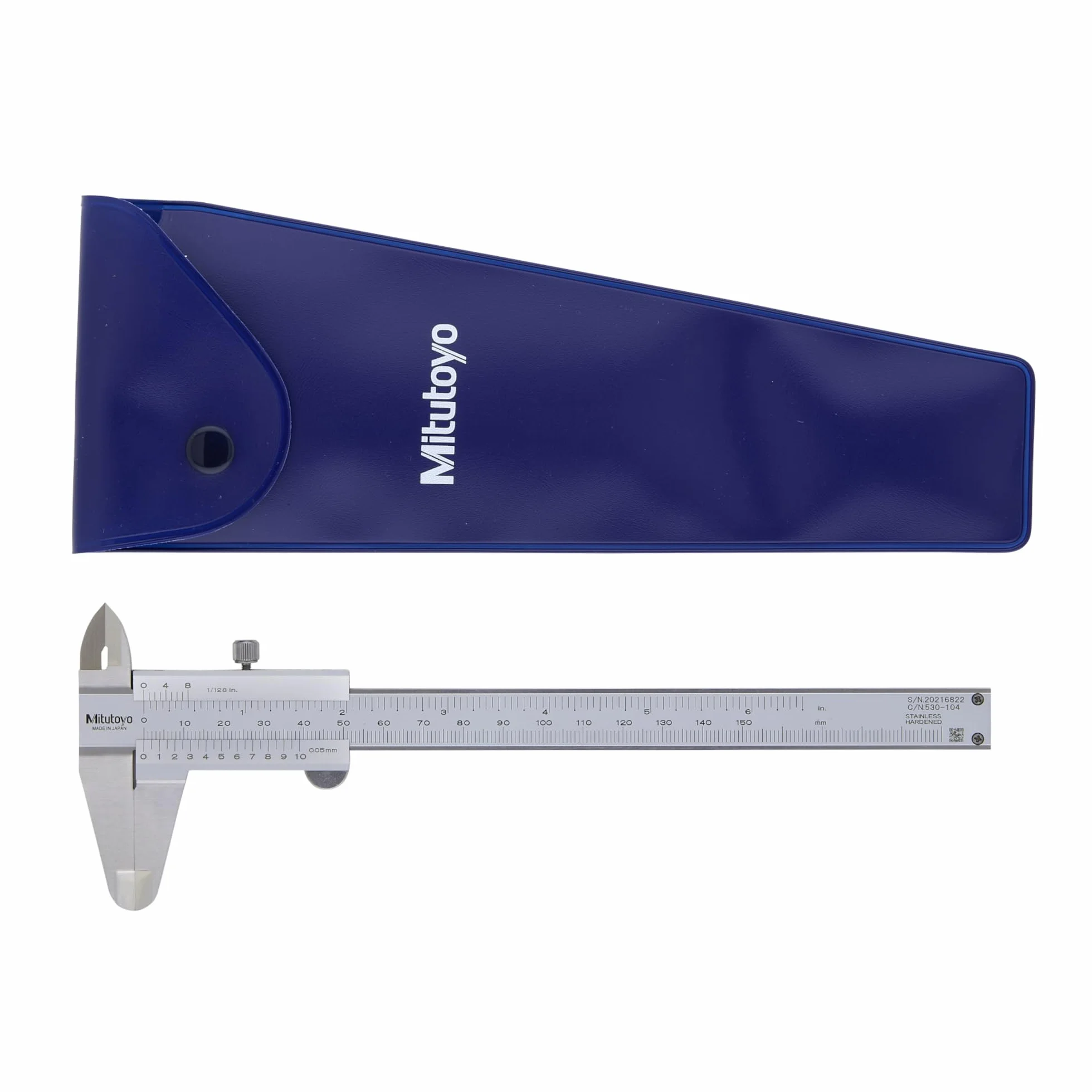 Mitutoyo 530-104 Calibro a nonio N6", 0-150 mm / 0-6 in | 0,05 mm / 1/128 in, metrico/pollici, lettura meccanica, robusto