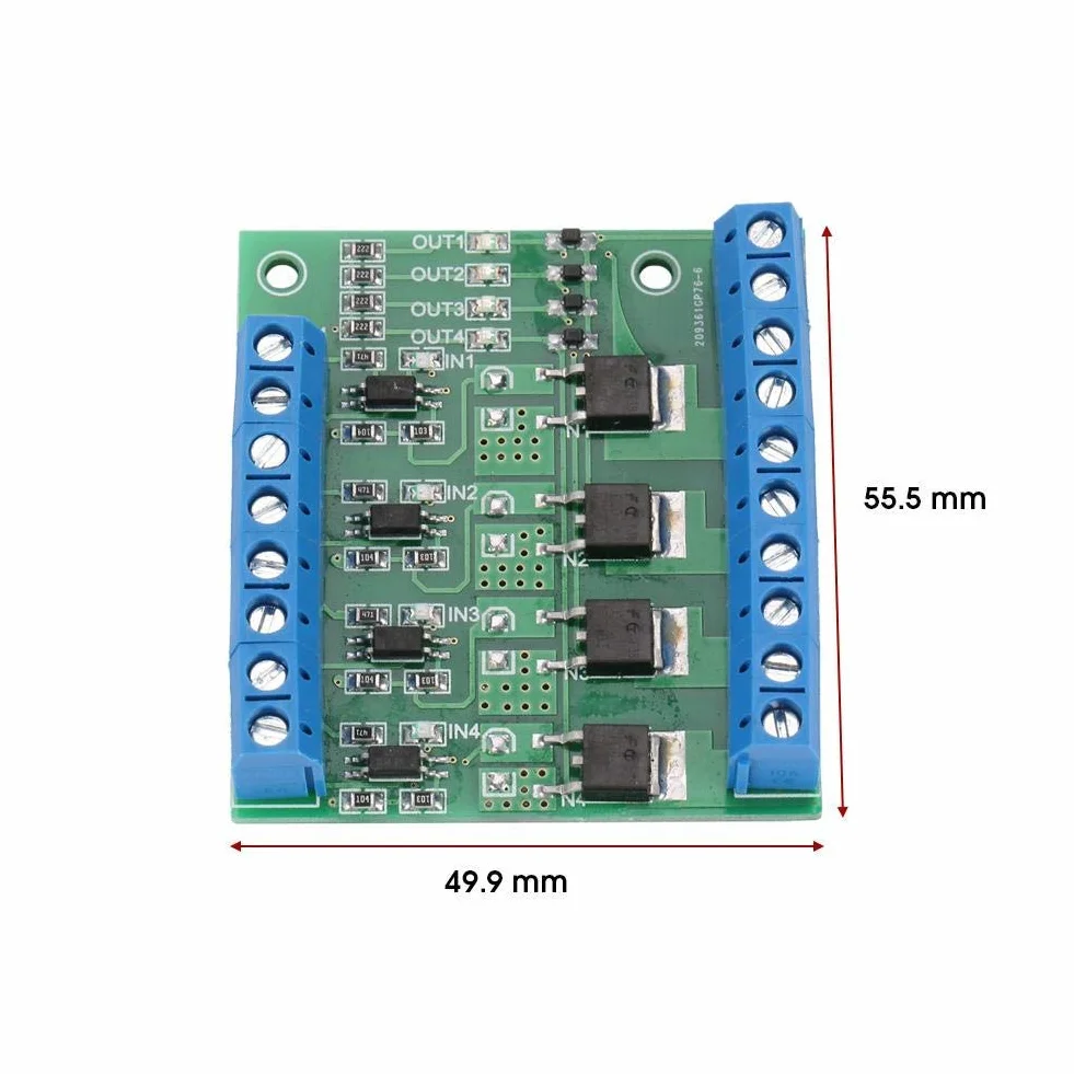MOS FET PWM 3-20V a 3.7-27VDC 10A Scheda Circuit Board Amplificatore PLC 4 Canali Per Controllo Digitale