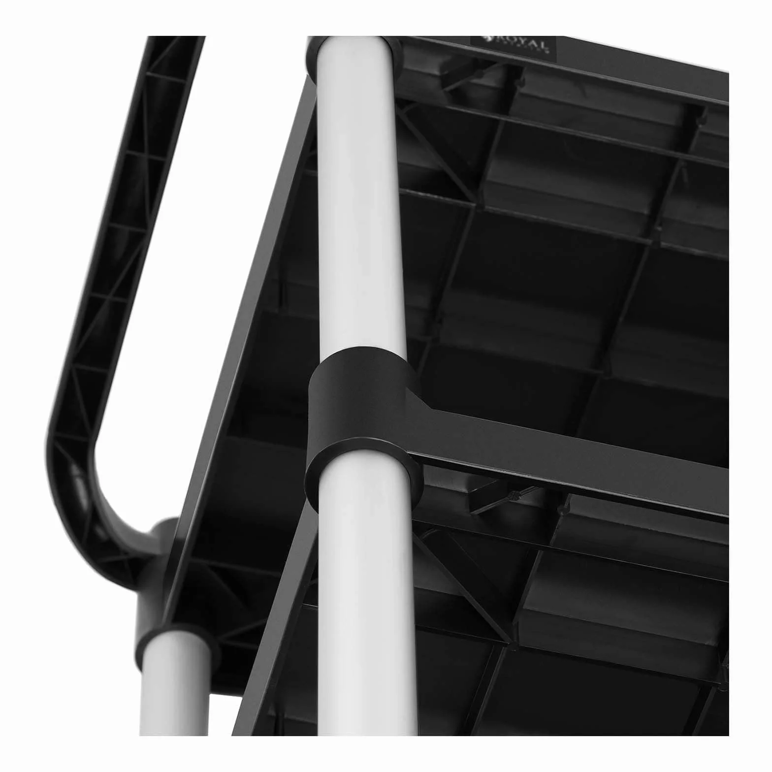 Royal Catering Carrello Portavivande Professionale Da Cucina In Plastica Carrello Di Servizio Ristorante RC-PSTB3800 (3 ripiani, 63 x 40 cm, 90 kg, Nero)