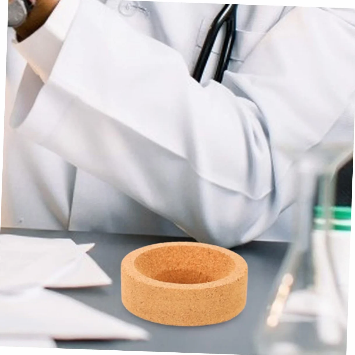 Ciieeo porta fiaschetta in sughero tappetino in sughero per fiasco supporto per fiaschetta di sughero In piedi laboratorio supporto con morsetti supporti per fiaschi