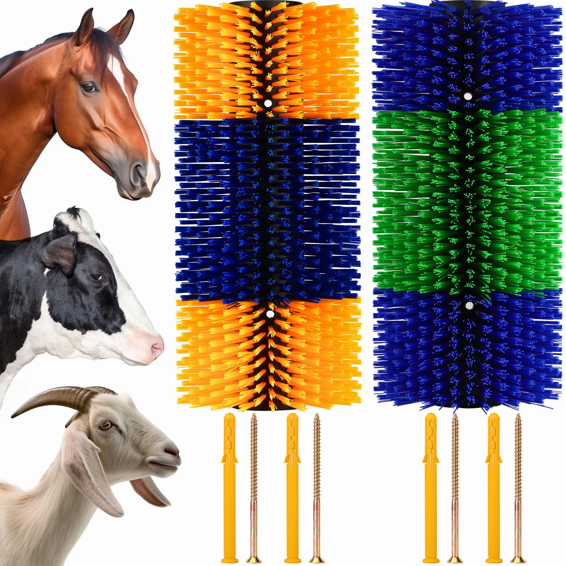Spazzola per graffi, 2 spazzole per bestiame, allevia il prurito sul retro del bestiame Forniture per cavallo, capra, mucca, pecora, maiale.
