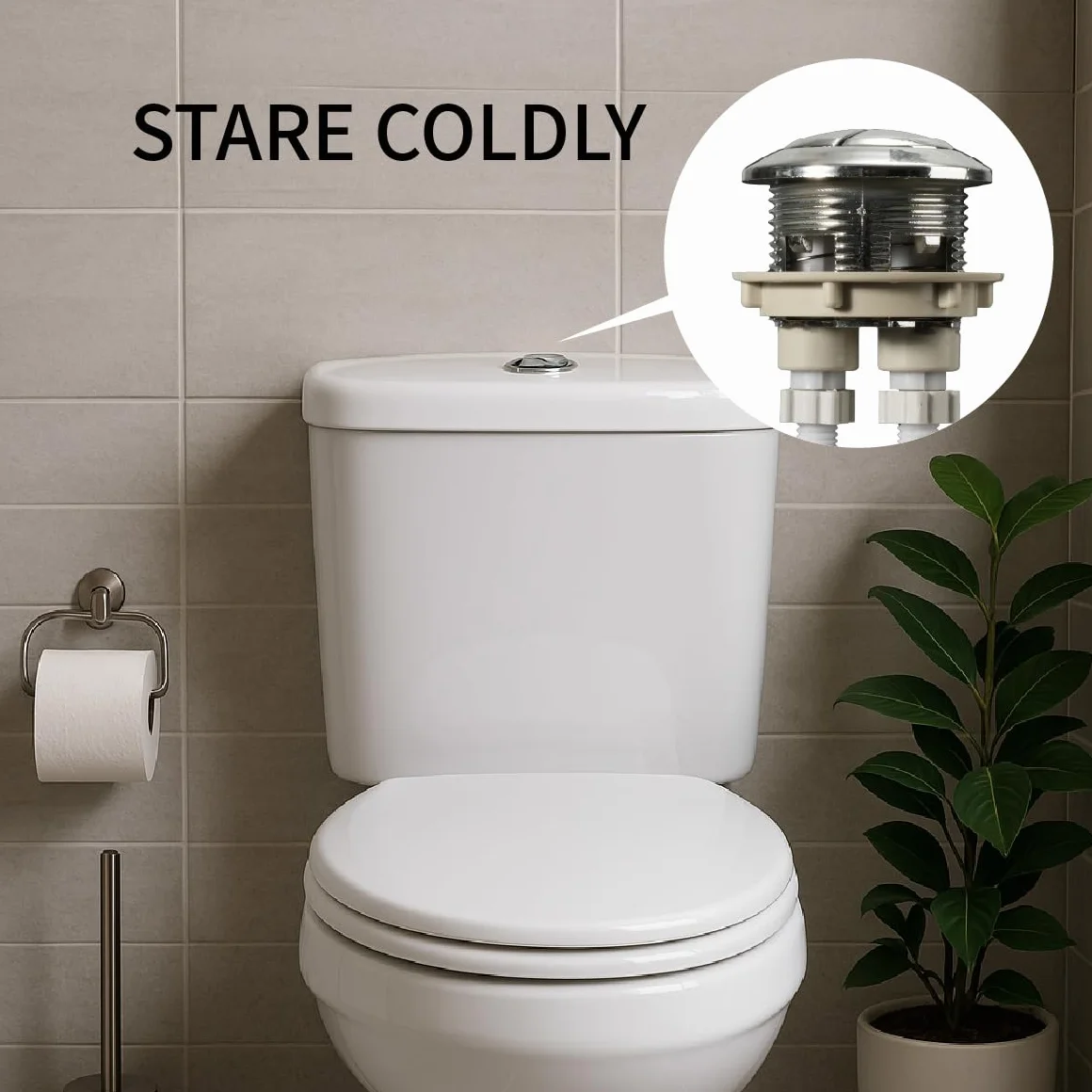Pulsante Universale per Scarico WC 40 mm, Doppio Scarico, Diametro 37-44 mm