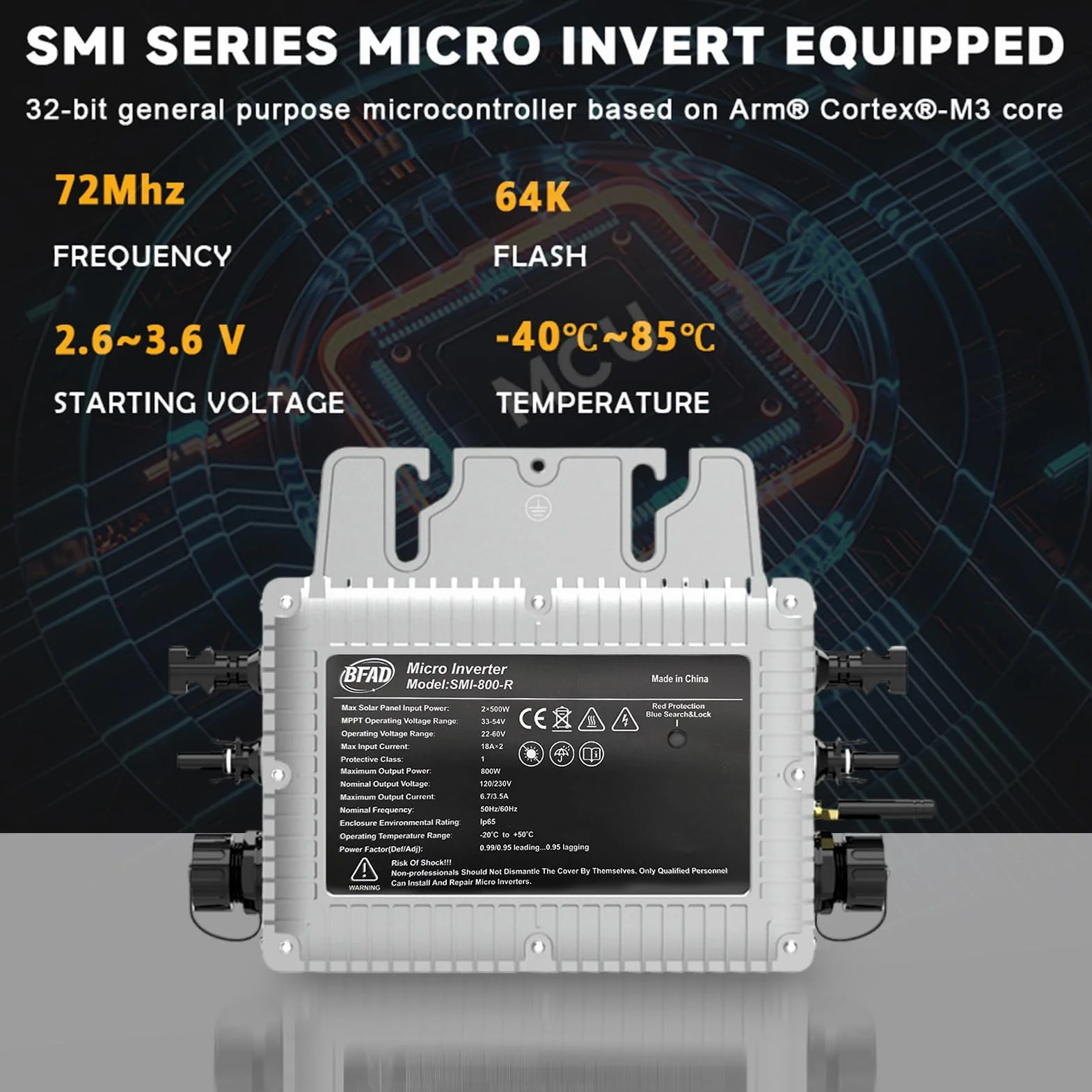 Buyweek 800w MPPT PV micro inverter solare collegato alla rete con sistema di monitoraggio del telefono cellulare WIFI, livello di protezione IP65 (SMI-800W-R)