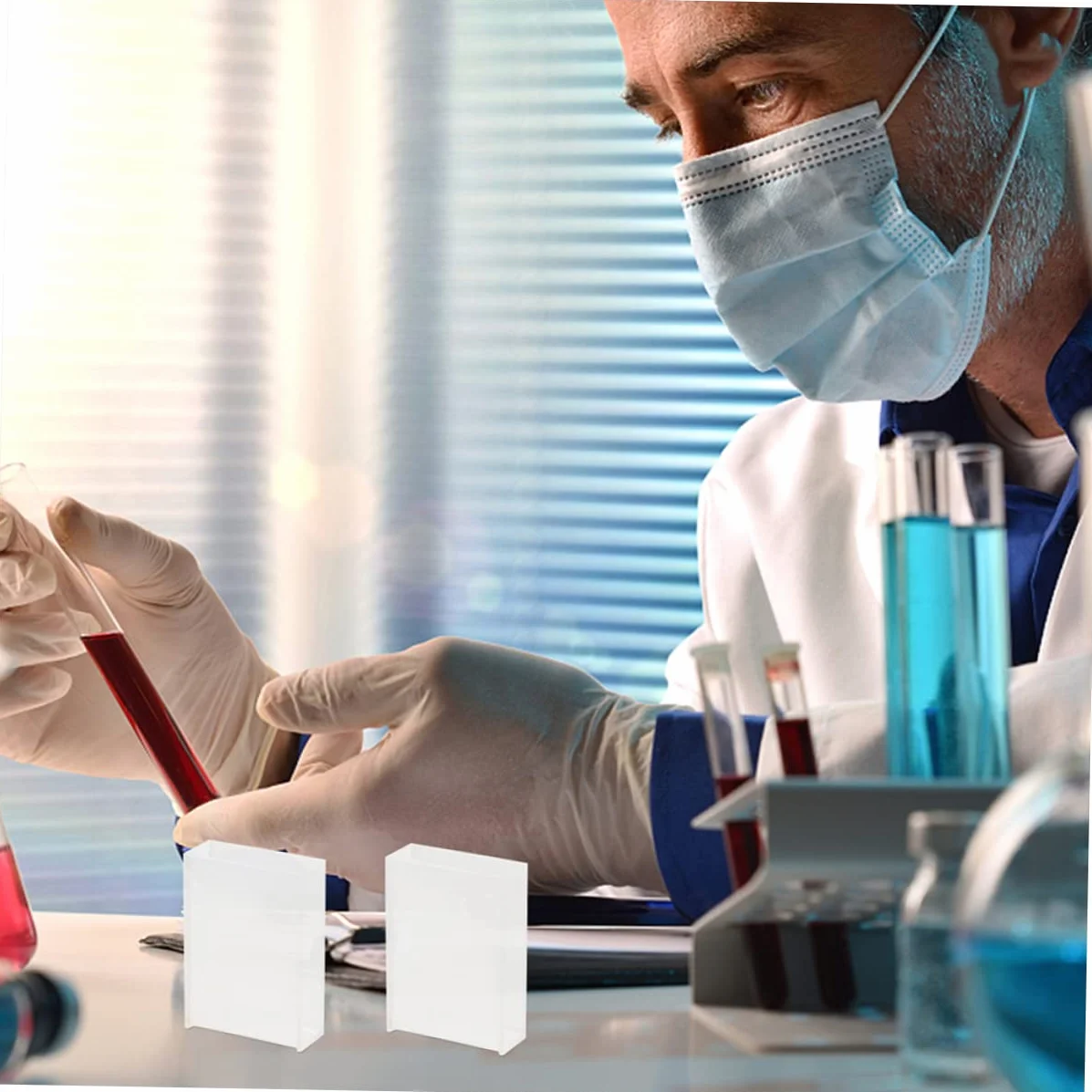 Cuvetta di Vetro per Laboratorio 50 mm Lunghezza Percorso Ottico Spettrofotometria