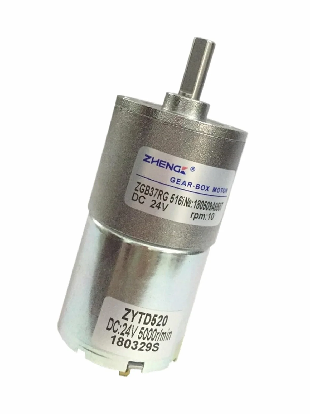 Motoriduttore DC 12V 24V ZGB37RG Motori a Rotazione Reversibile a velocità variabile Bassa velocità 10W 2/5/10/15/20/30/40/50/100rpm(15 RPM,12V)