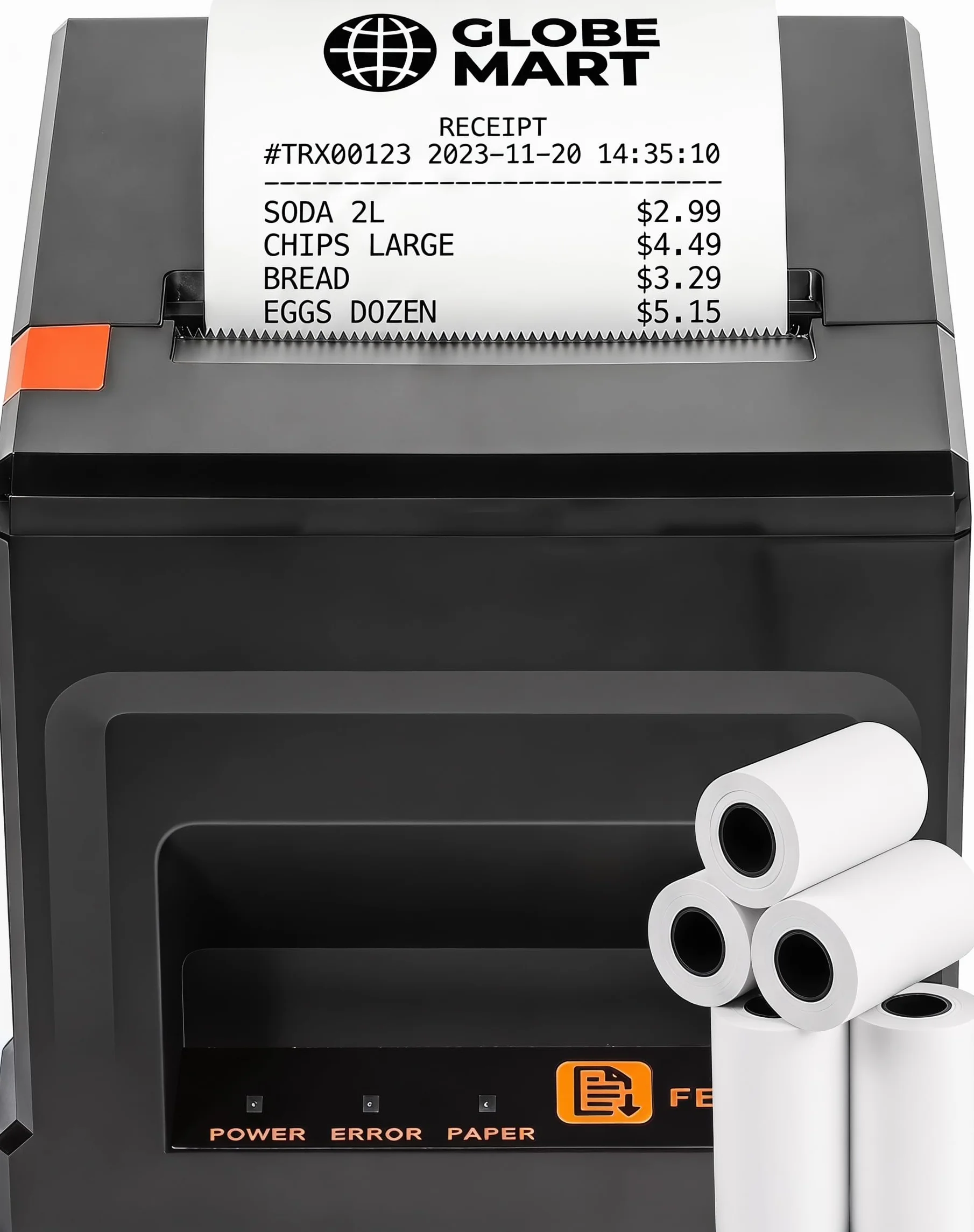 Stampante Termica per Scontrini POS 80mm con USB ed Ethernet, 300mm/s, Taglio Automatico e Interfaccia Cassetto Portasoldi, Compatibile Windows/Mac/Linux, per Ristorante, Negozi, Hotel