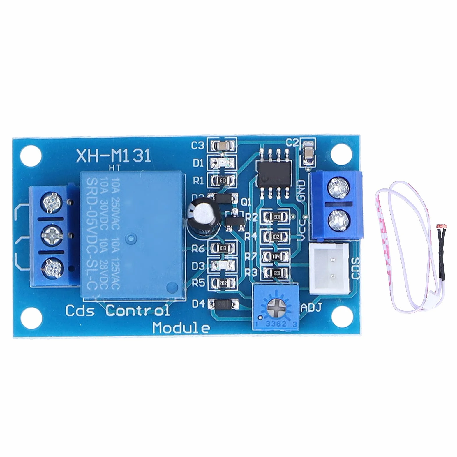 Modulo Resistore Fotosensibile Eujgoov DC 5V Interruttore Relè Foto-resistenza Un'uscita con Sensore di Rilevamento della Luce XH‑M131