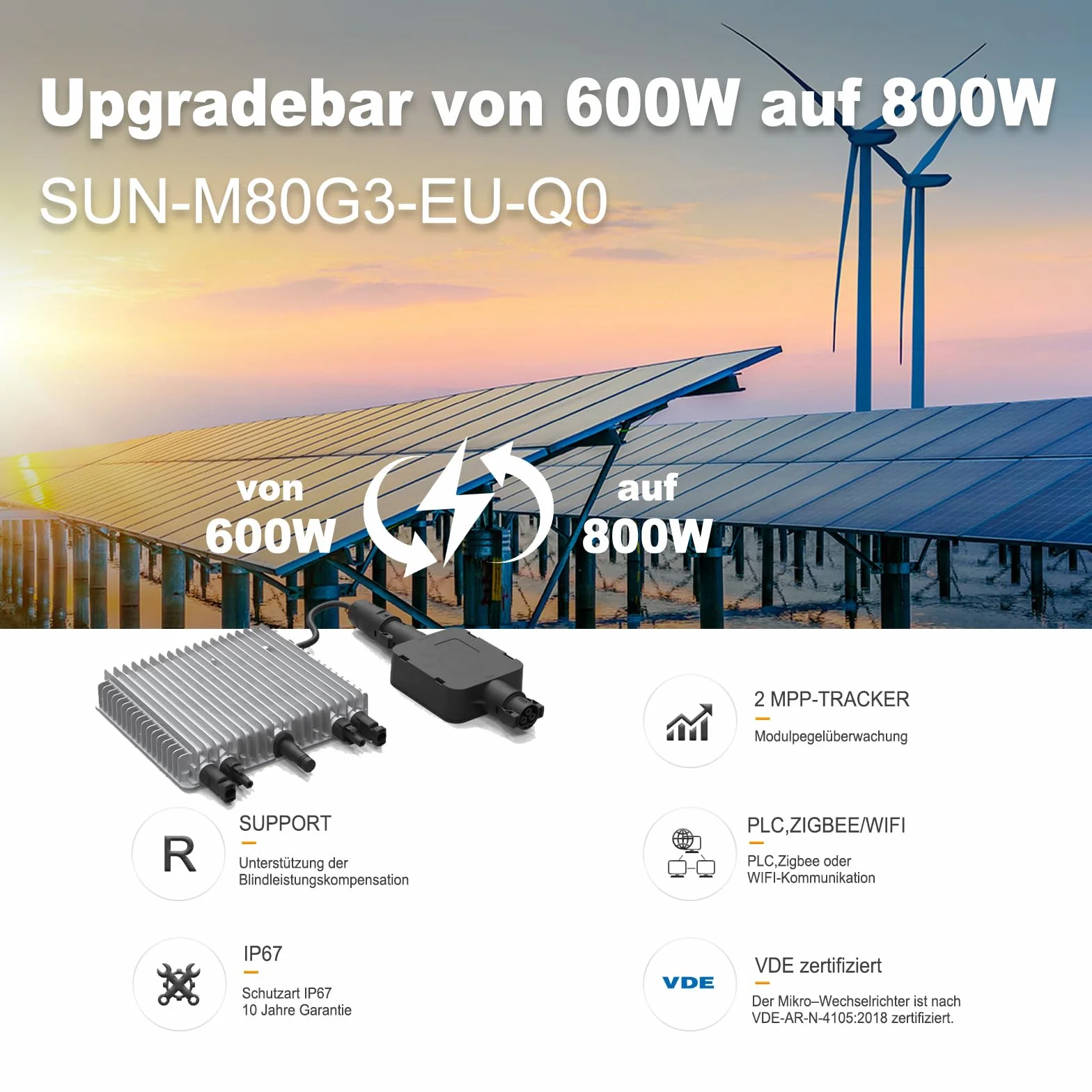 Deye Centrale elettrica da balcone 800 W M80G3-EU-Q0