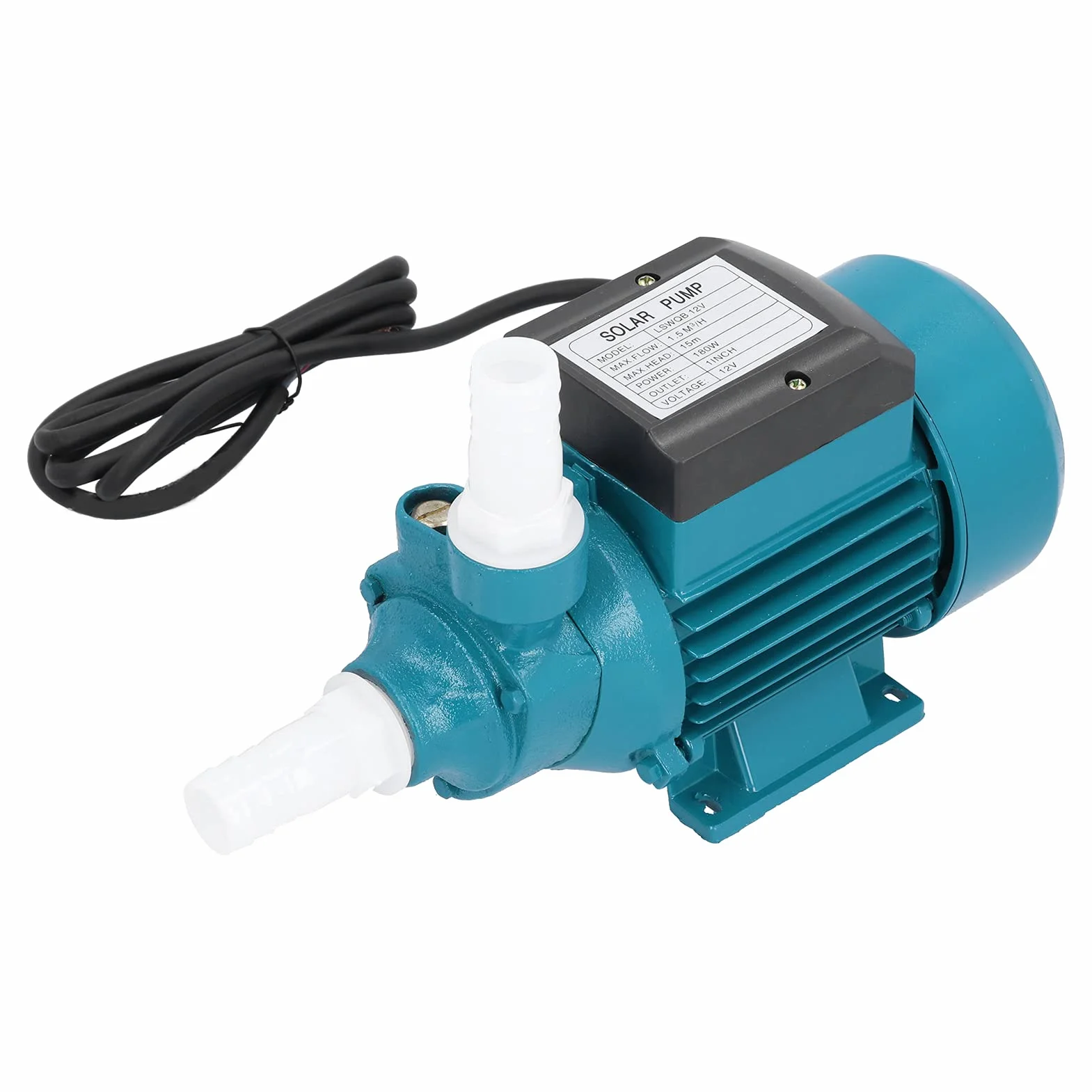 Pompa per Acqua Pulita, 15m 180W DC12V Girante Unipolare Motore Orizzontale a Singola Aspirazione Strumento di Irrigazione per Uso Domestico Pressurizzato
