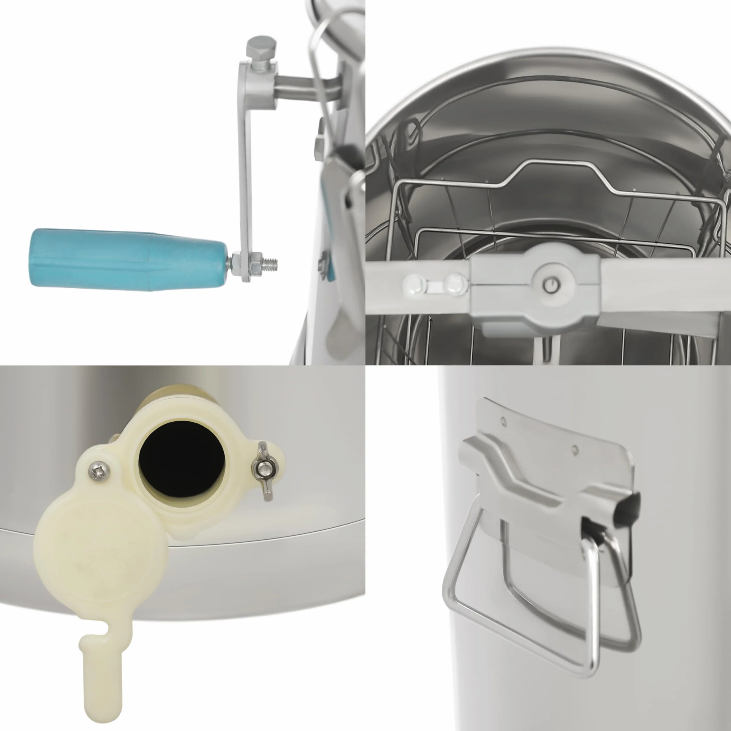 Fionda manuale a nido d'ape 2 fionda miele a nido d'ape con scarico del miele, estrattore di miele in acciaio inox estrattore di miele con coperchio, manuale estrattore di miele apicoltori accessori