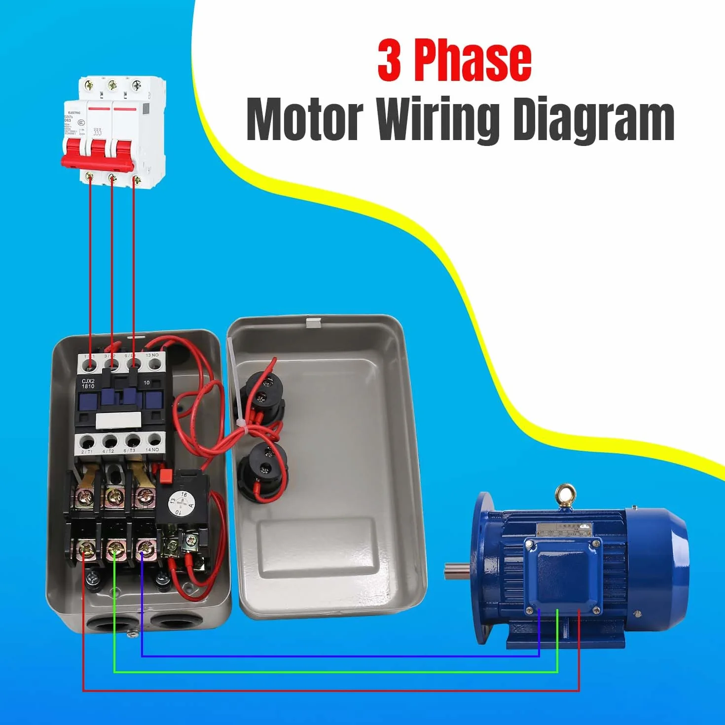 Avviatore magnetico per motore elettrico, 220/240 V, 4 kW, 10-16 A, 5,5 HP, avviamento magnetico monofase per motori (interruttore a pulsante)