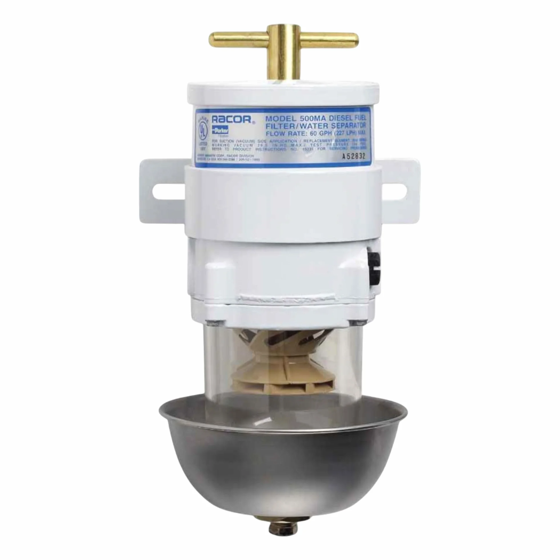 2010TM-OR Filtro Gasolio di Ricambio Originale Serie Turbine 500 | Elemento Filtrante Separatore Acqua Aquabloc 10 Micron (Modello TM) per Motori Diesel, Nautica e Generatori