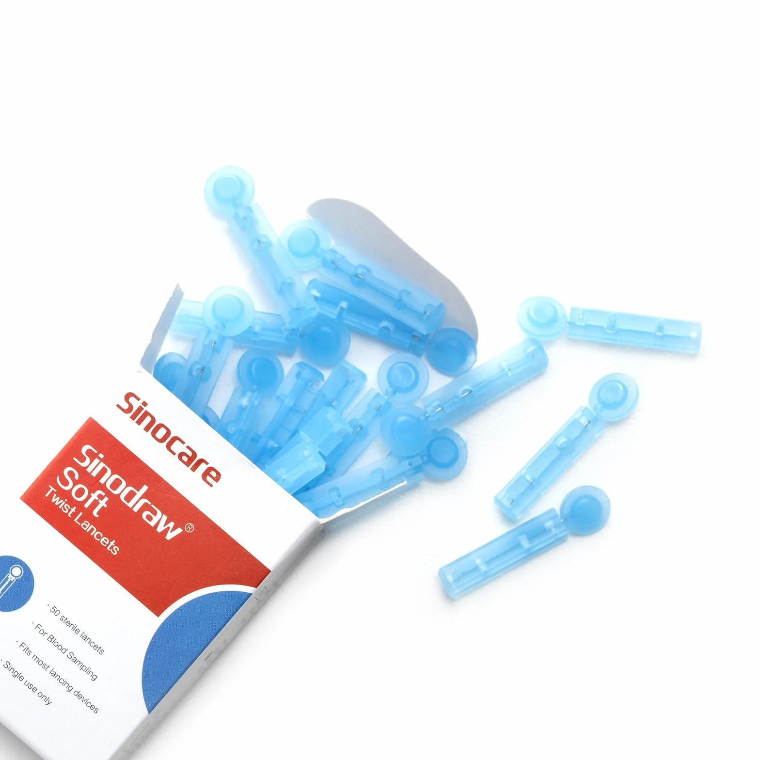 150pcs Lancette per Misuratori di Glicemia Bassa Sensibilità al Dolore, Aghi per Misuratori della Glicemia, Pungidito per Glicemia/Acido Urico/Chetoni nel Sangue Sinocare Pungidito Sterili 28G