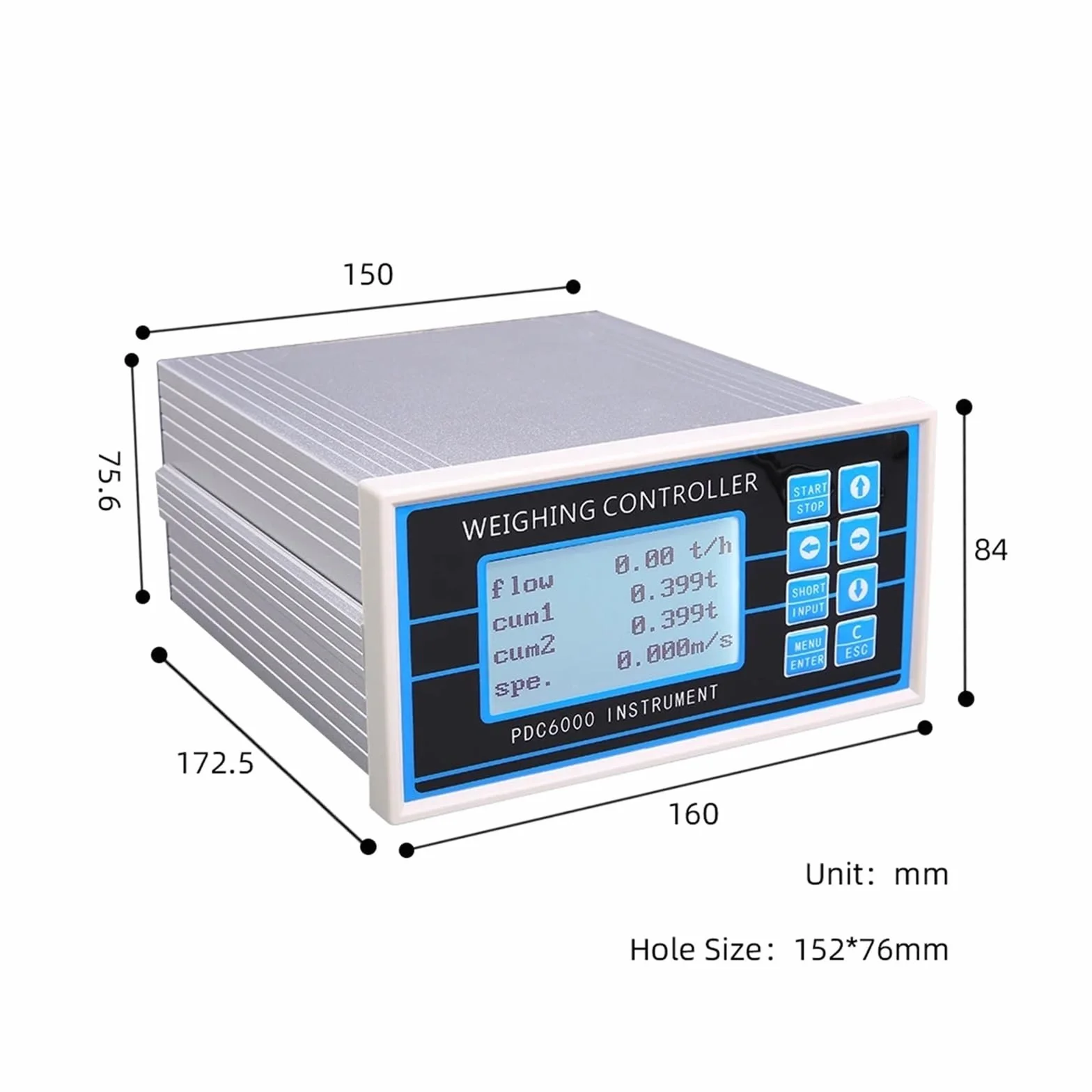 Sensore di peso della cella di carico digitale Indicatore di pesatura a nastro, migliora l'efficienza con schermo LCD Sistemi di controllo del display di pesatura a bilancia a nastro trasportatore