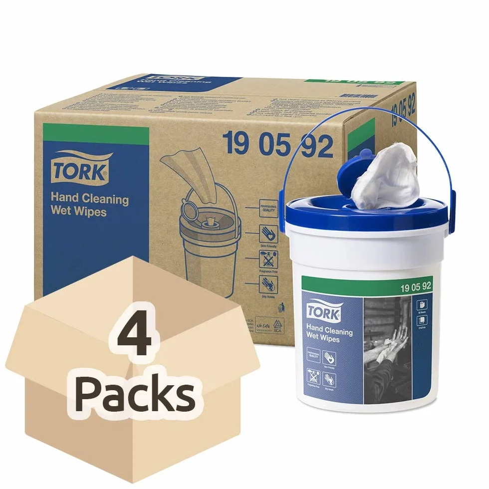 Tork Prem.Wet hand cleaning wipes,1-plywhite,16mx27cm,case 4 buckets/58 sheets