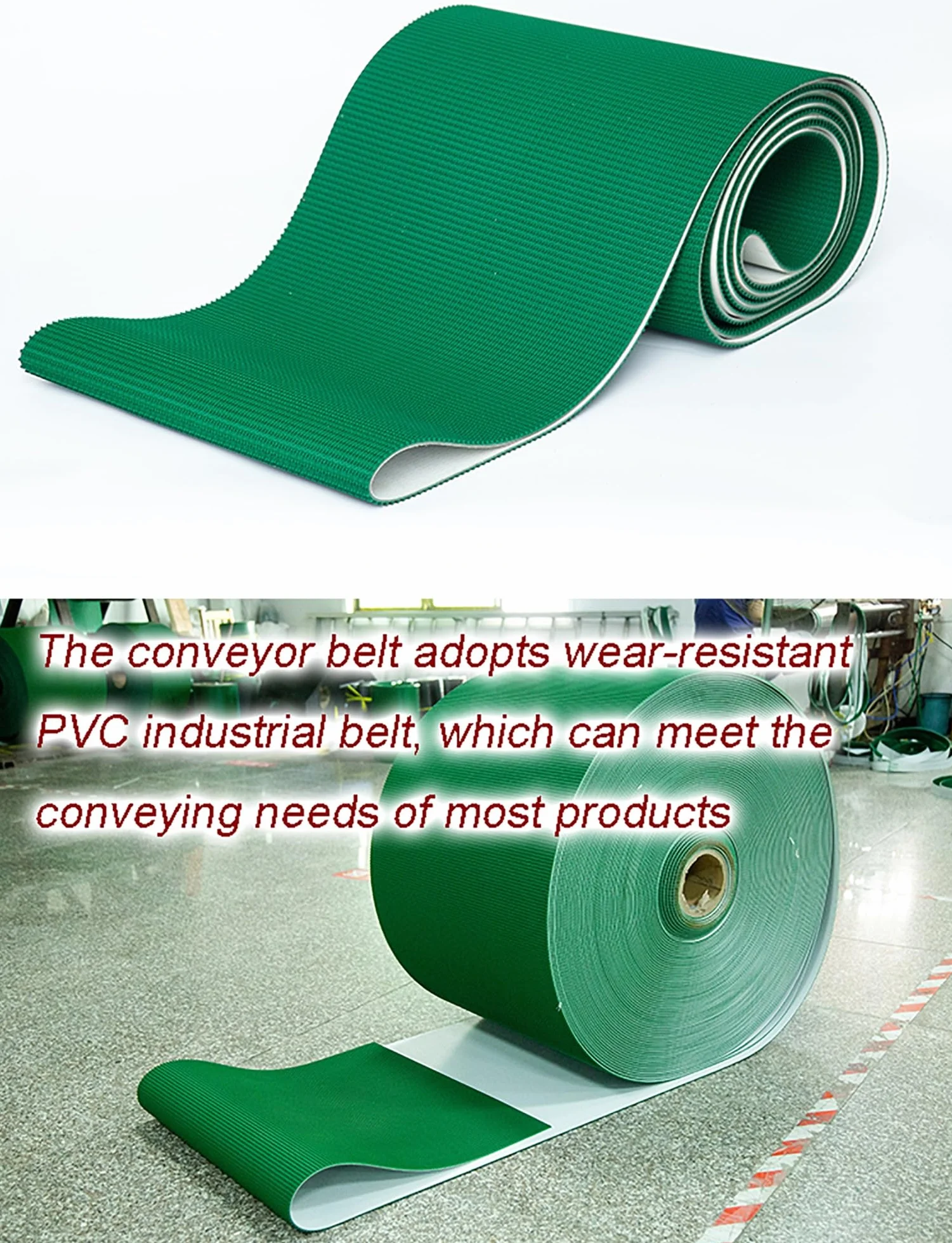 Cinghia di trasporto industriale leggera, cinghia di trasmissione industriale verde da 5 mm, cinghia trasportatrice in PVC, cinghia trasportatrice in PVC(Black,40x220cm/16x87in)