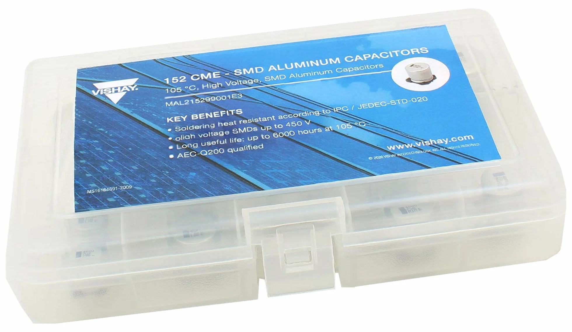 Kit tappi, 2.2UF a 33UF, SMD Alum ELE, Assortimenti e kit di condensatori, Qtà.1 | MAL215299001E3