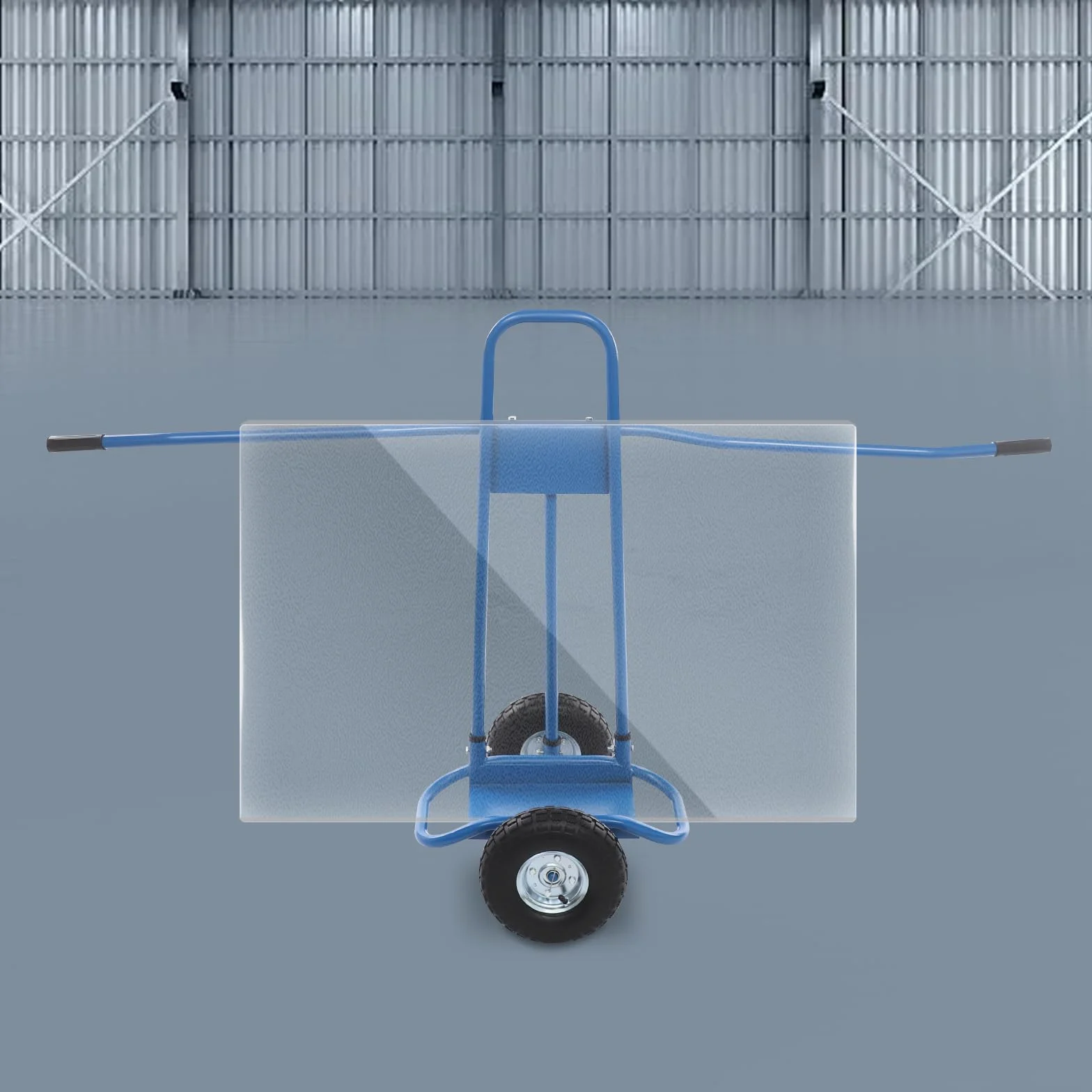 Carrello per il trasporto di lastre pesanti per lastre di compensato, cartongesso, pannelli in acciaio portatile, dispositivo di trasporto per la casa, ristrutturazione cantiere (blu)