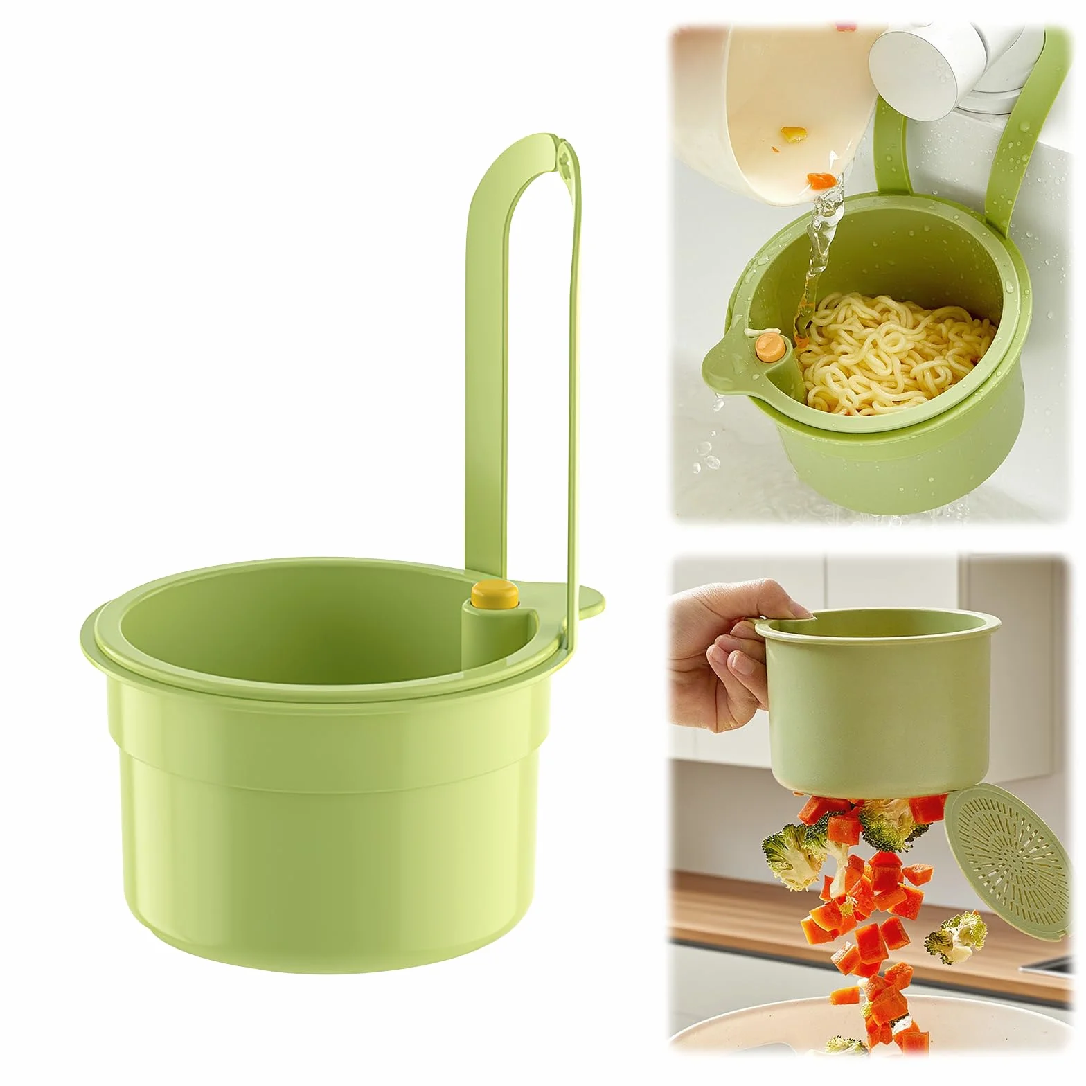 Zikenis Cestello di scarico in plastica,filtro di scarico multifunzione,adatto alla maggior parte dei rubinetti standard,per il lavaggio e lo stoccaggio in cucina (verde)