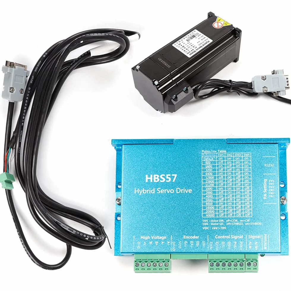 Nema23 Closed Loop Kit motore passo-passo 3,6 Nm 4 A CNC Driver HBS57 Closed Loop Stepper Motor+Driver adatto per macchina per incisione CNC, aggiornamenti del sistema passo-passo