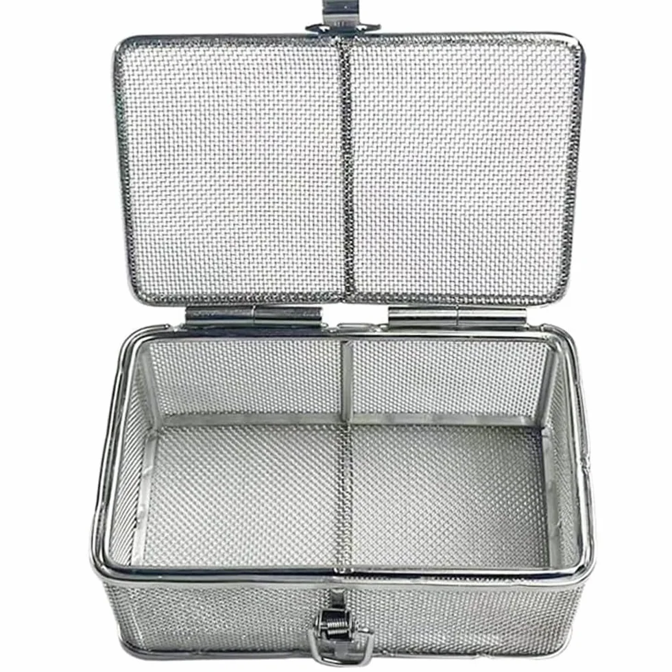 Cestino per sterilizzazione per strumenti chirurgici, cassa in rete in acciaio inox, sicuro per autoclave per uso ospedaliero e laboratorio, ideale per la pulizia e il lavaggio